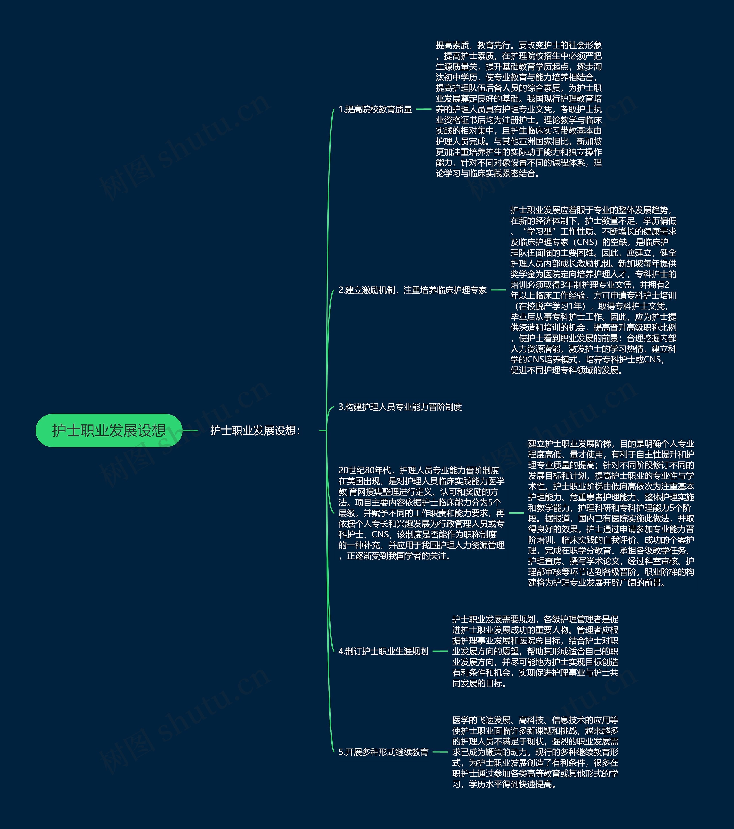 护士职业发展设想思维导图