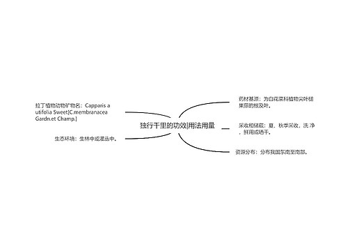 独行千里的功效|用法用量