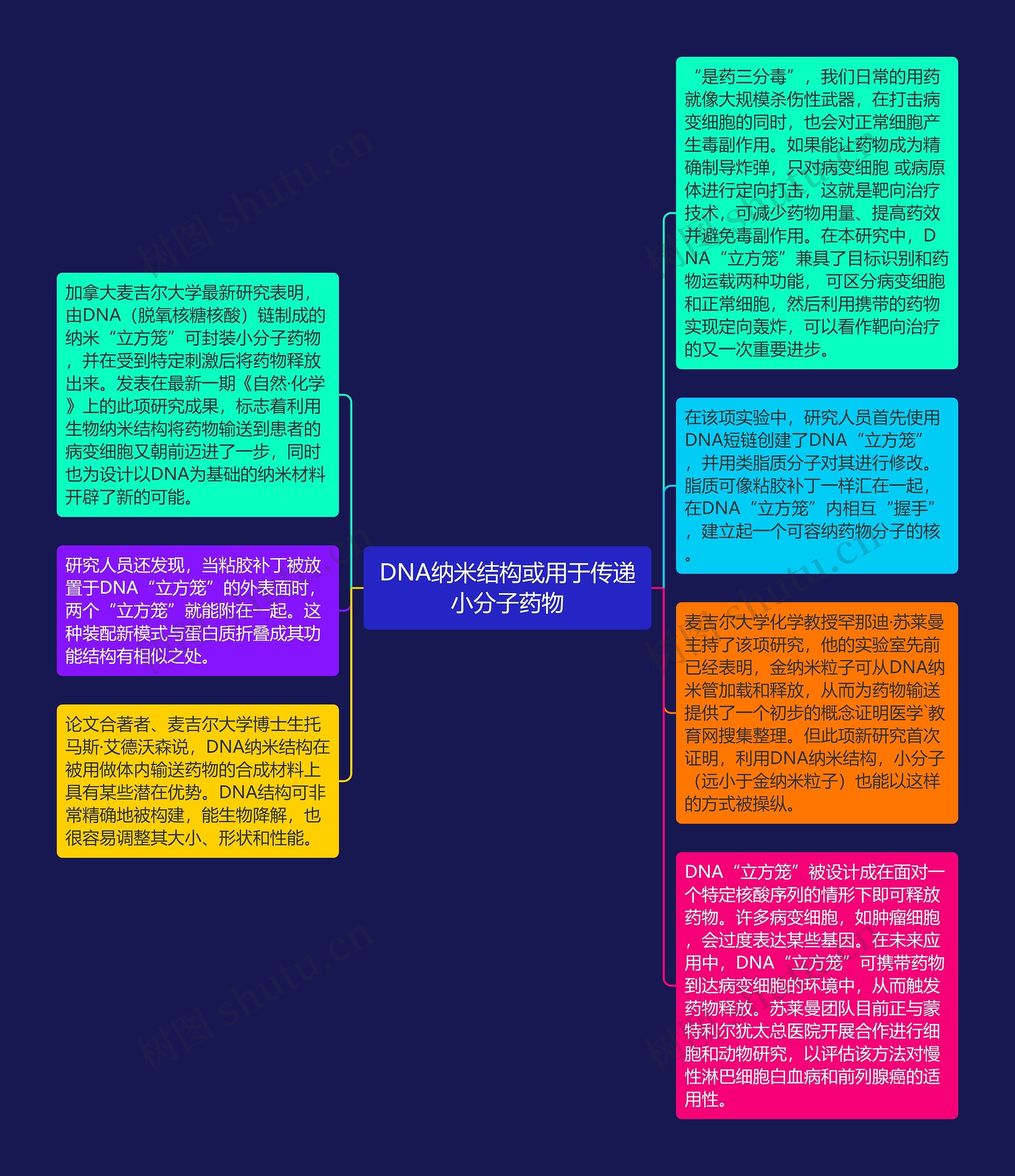 DNA纳米结构或用于传递小分子药物思维导图