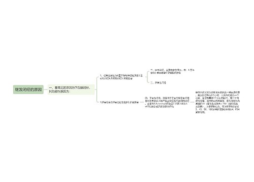 继发闭经的原因