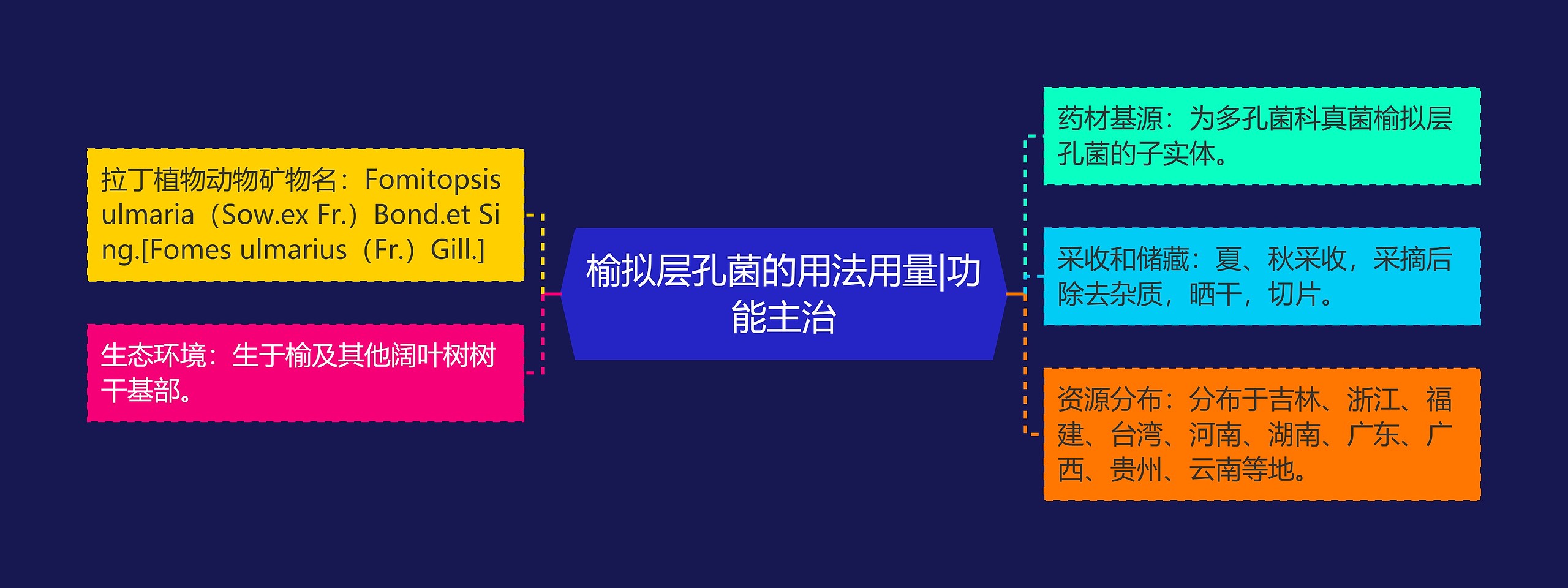 榆拟层孔菌的用法用量|功能主治思维导图