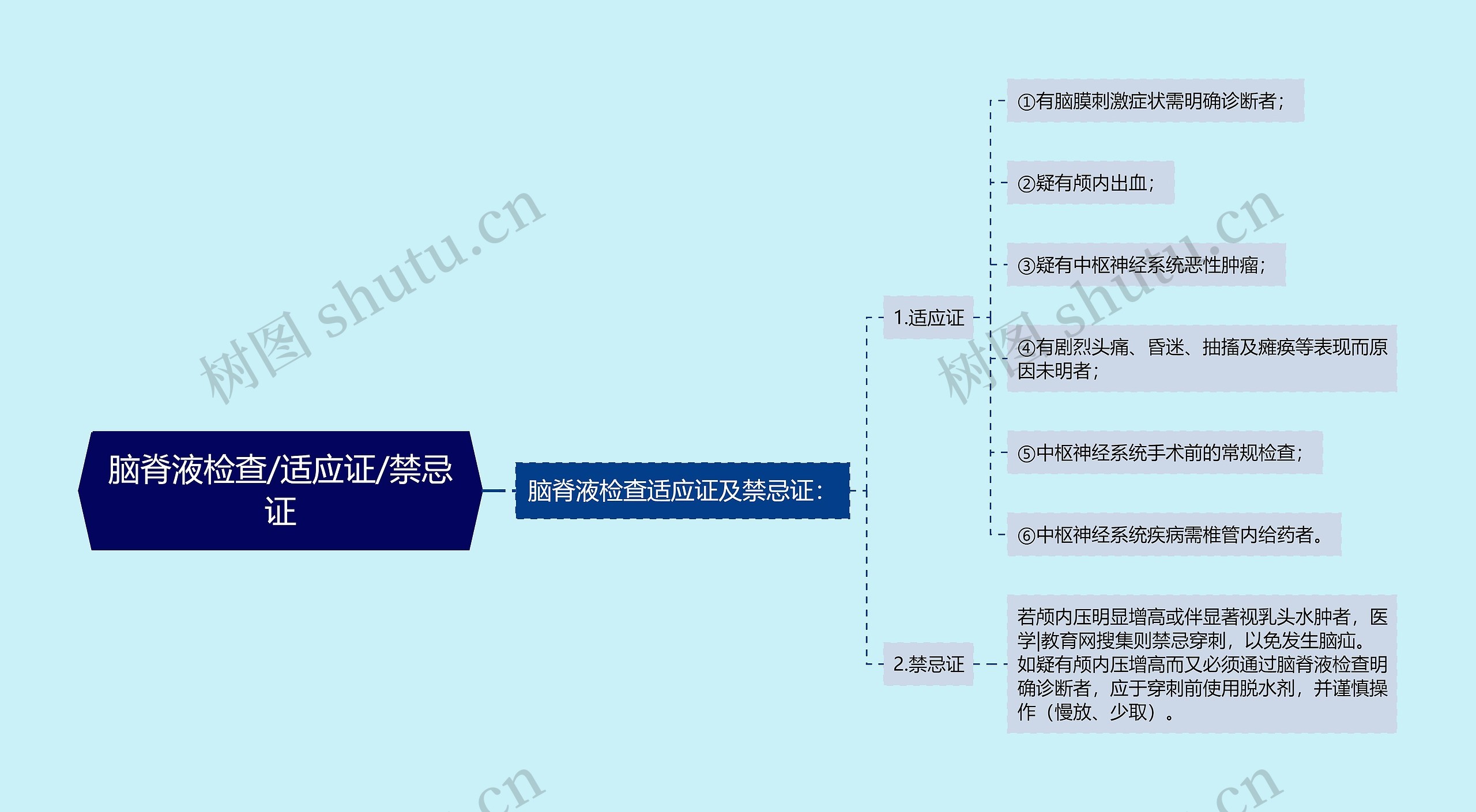 脑脊液检查/适应证/禁忌证思维导图