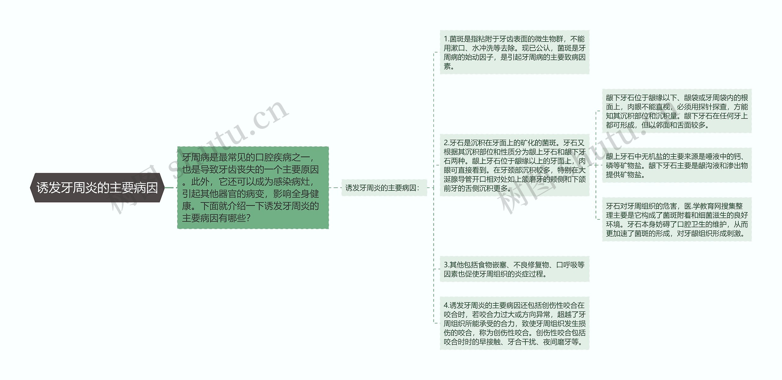 诱发牙周炎的主要病因思维导图