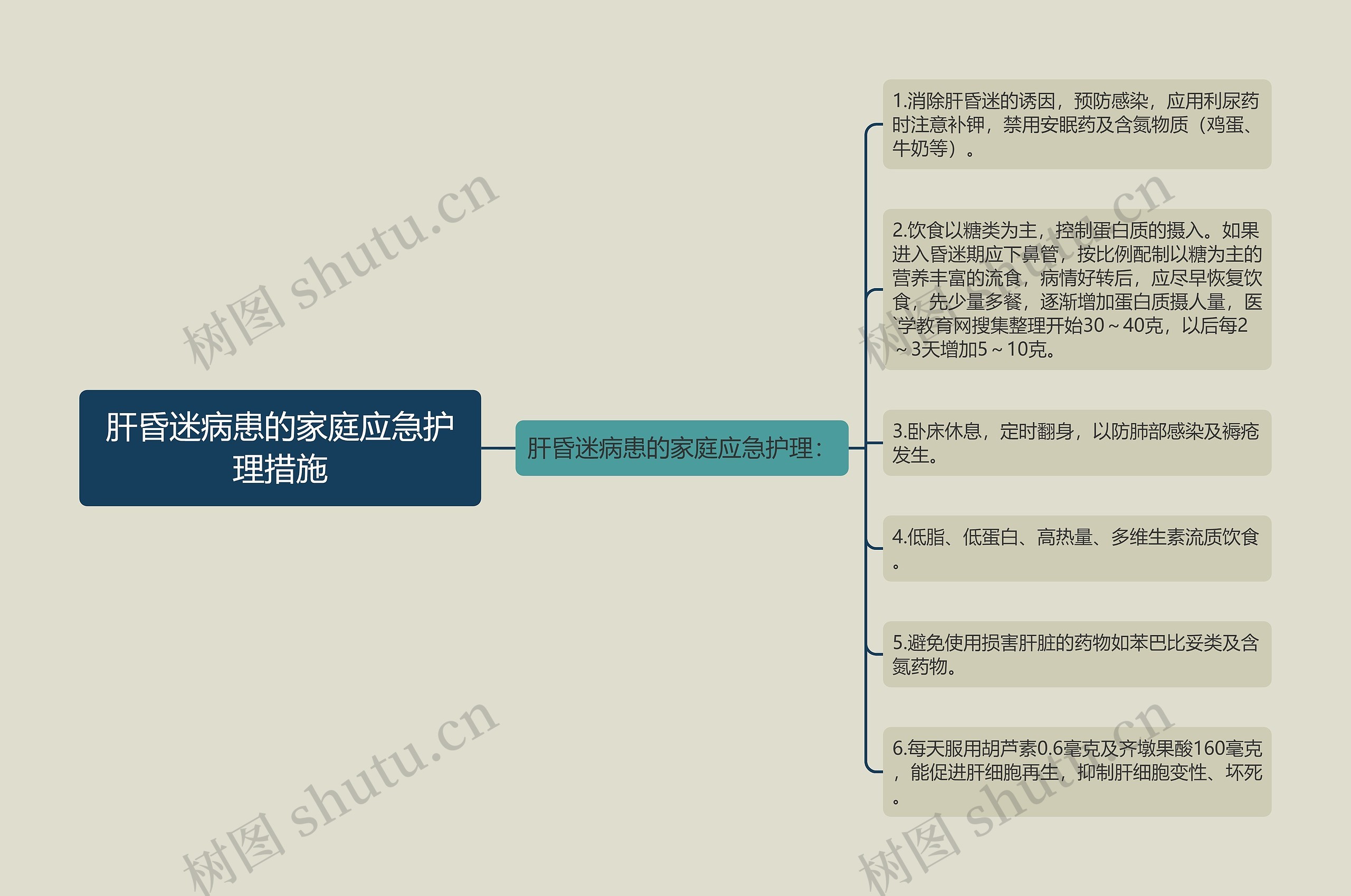 肝昏迷病患的家庭应急护理措施思维导图