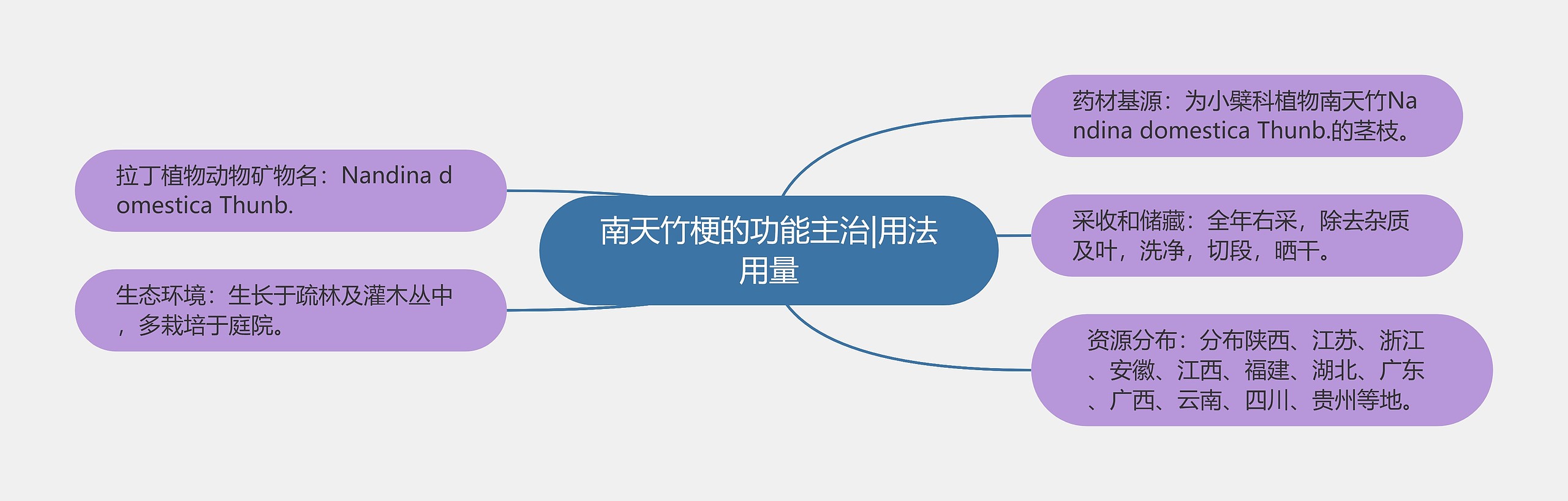 南天竹梗的功能主治|用法用量思维导图