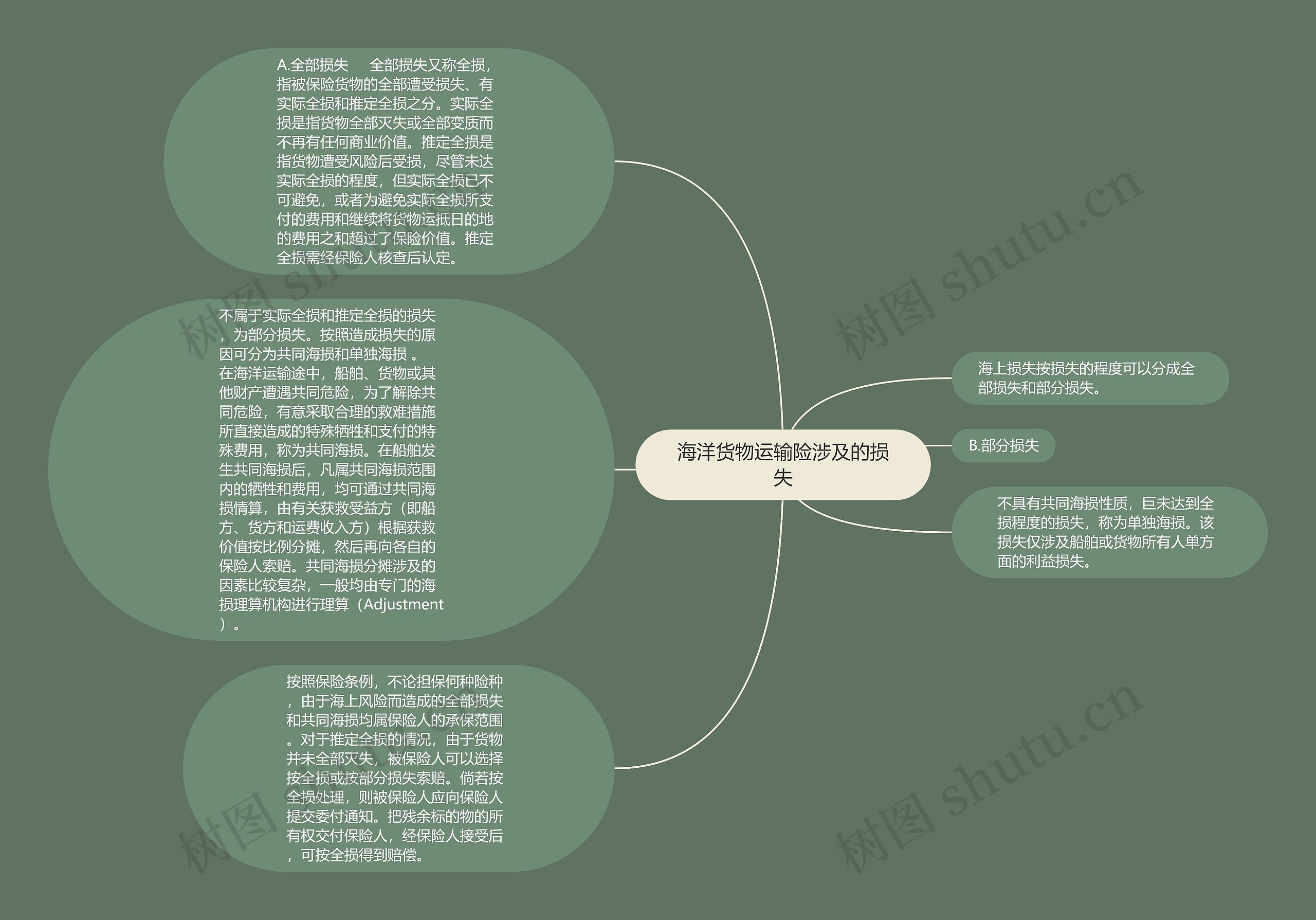 海洋货物运输险涉及的损失思维导图