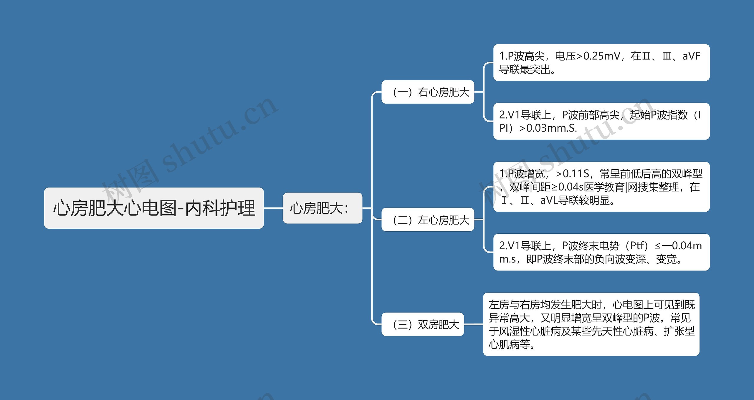 心房肥大心电图-内科护理思维导图