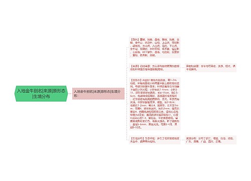 入地金牛别名|来源|原形态|生境分布