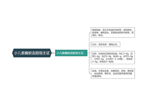 小儿紫癜瘀血阻络主证