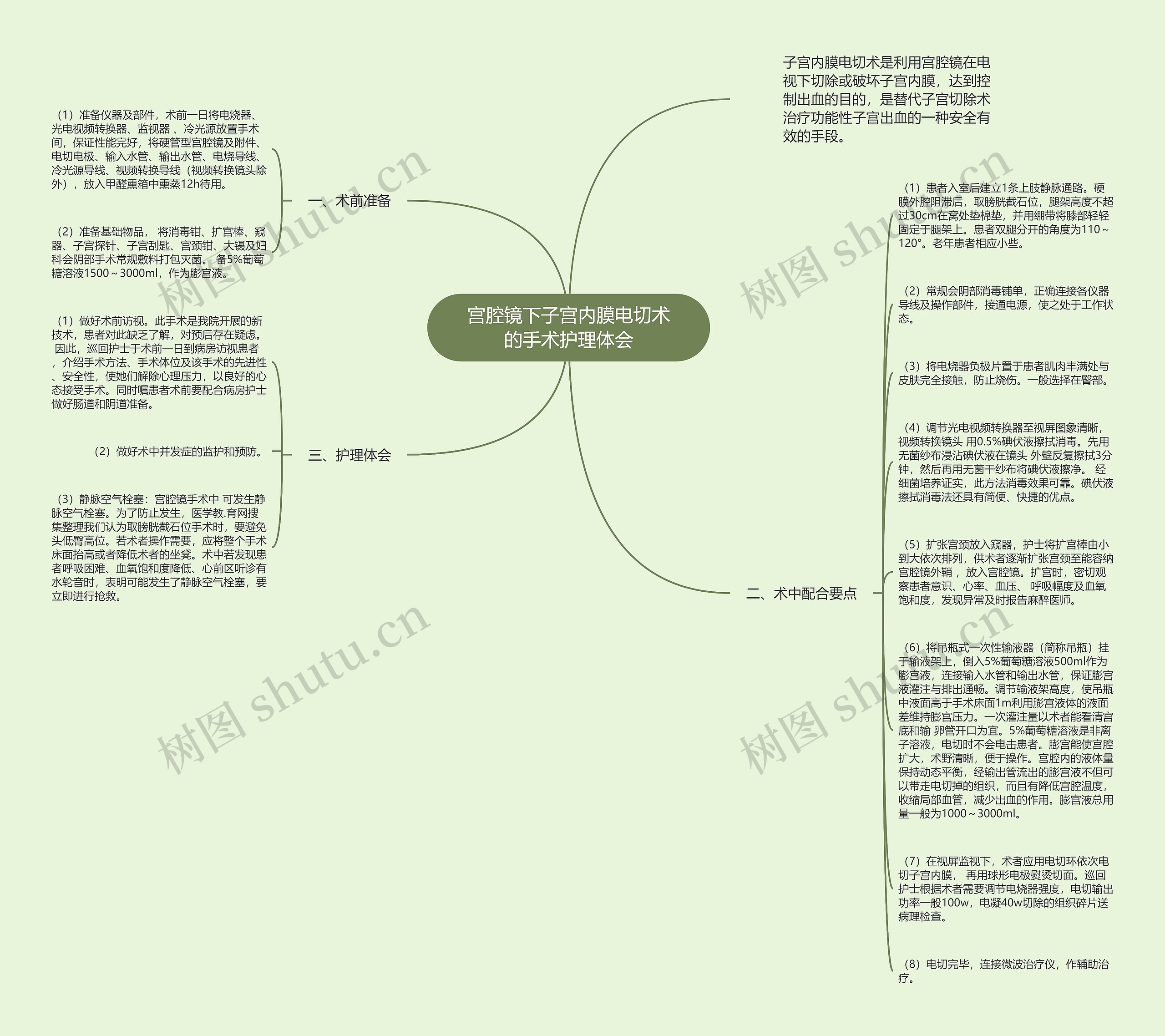 宫腔镜下子宫内膜电切术的手术护理体会思维导图