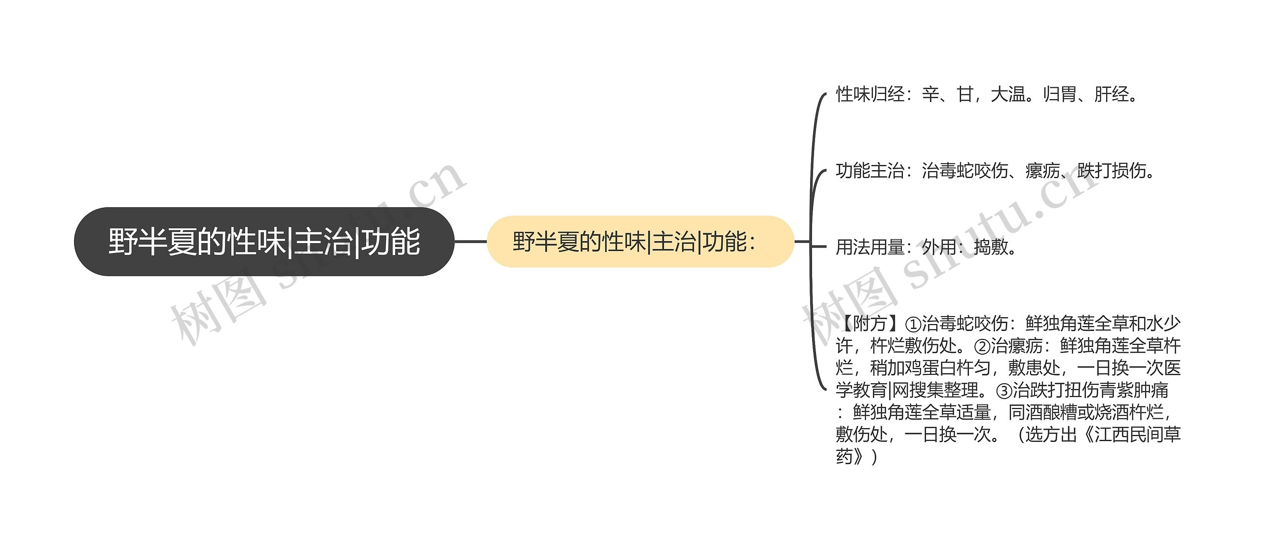 野半夏的性味|主治|功能思维导图