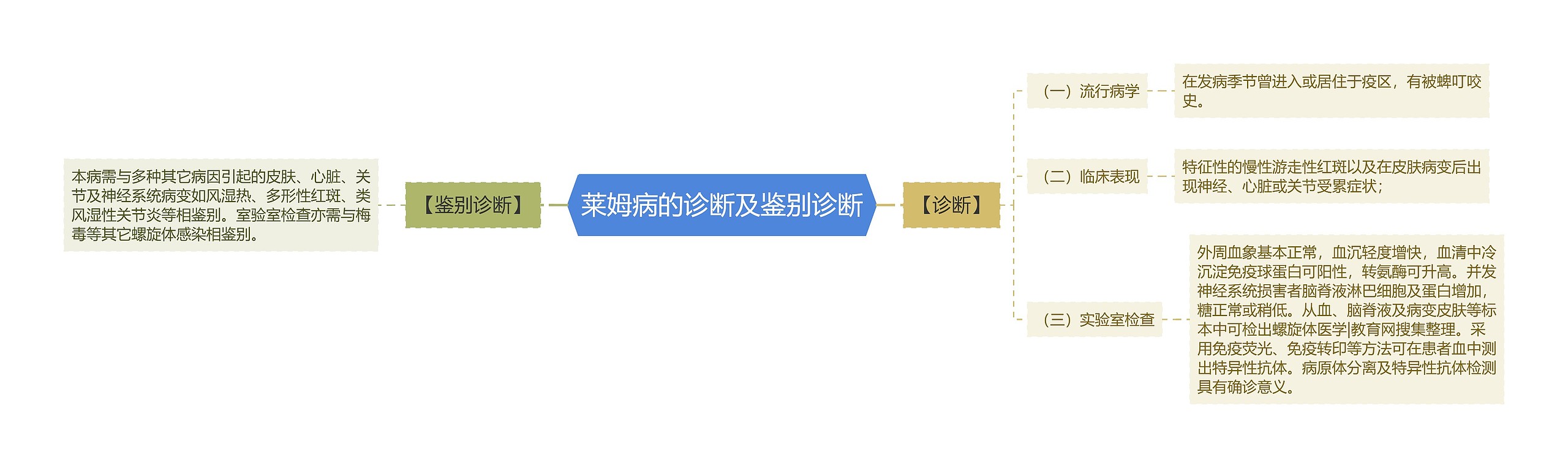 莱姆病的诊断及鉴别诊断思维导图