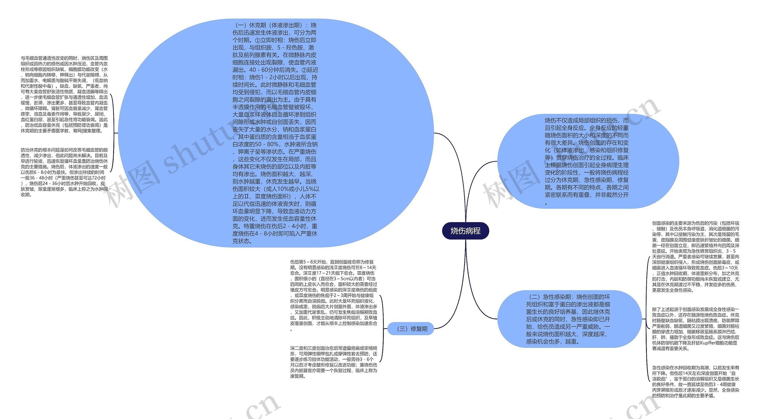 烧伤病程思维导图