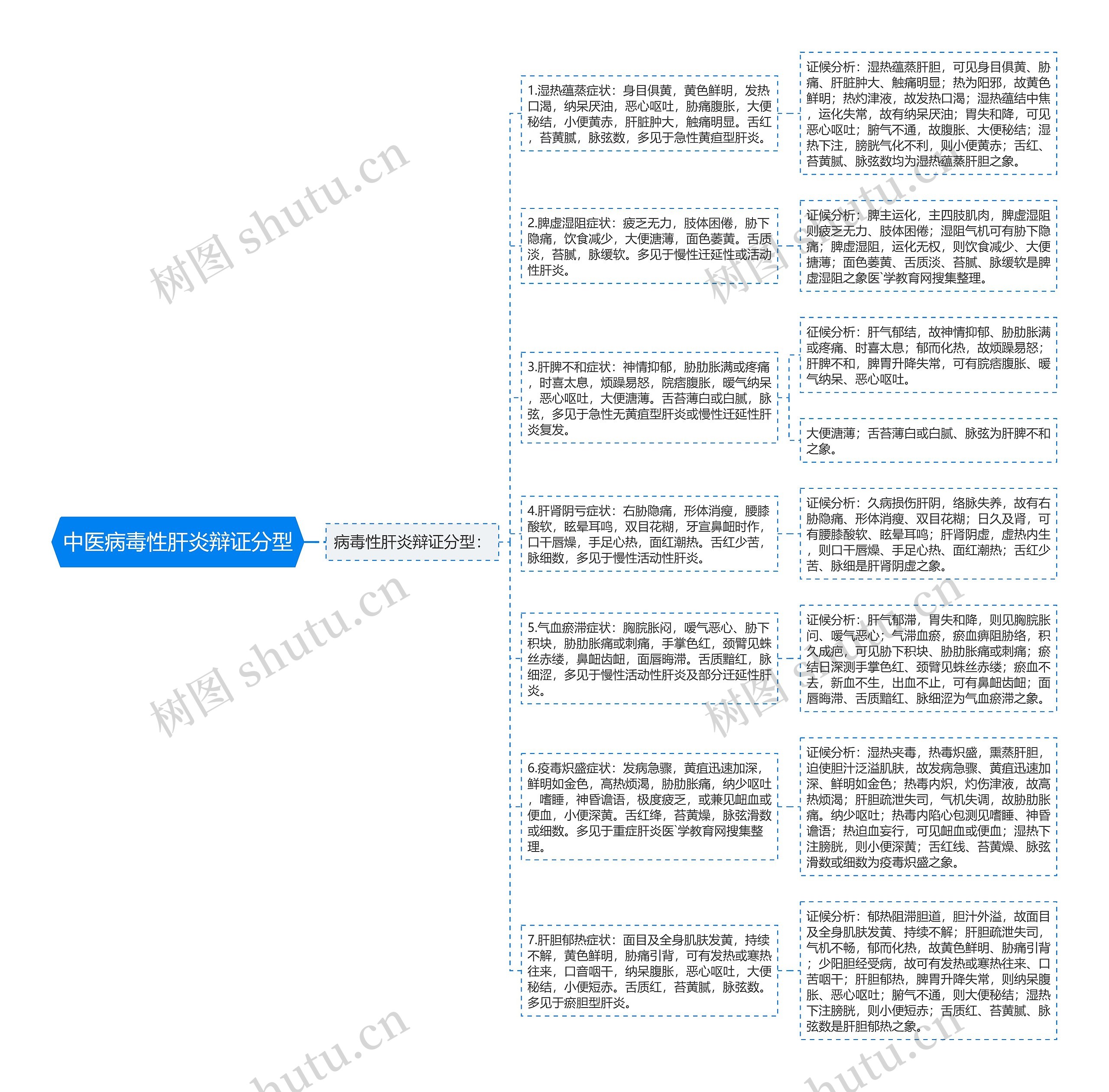 中医病毒性肝炎辩证分型思维导图