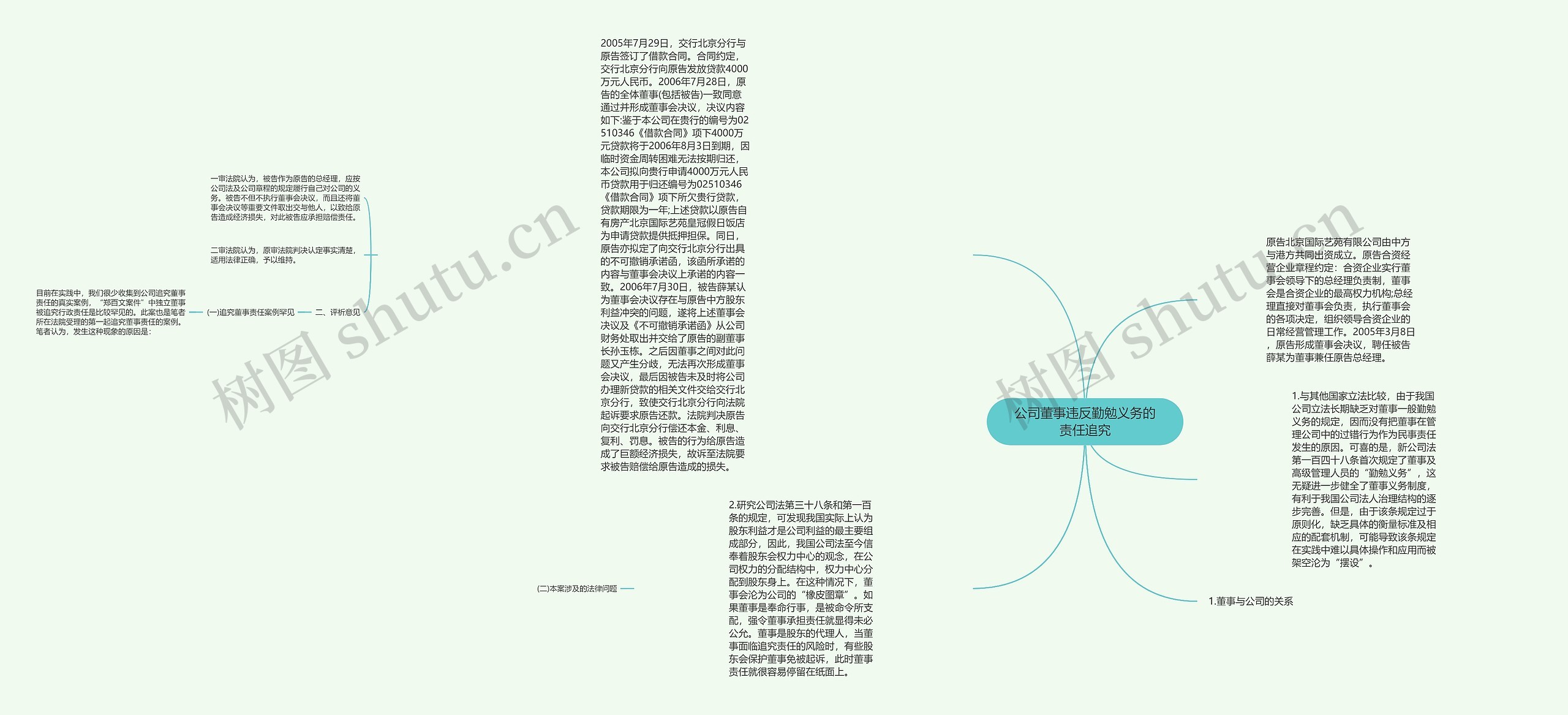 公司董事违反勤勉义务的责任追究思维导图