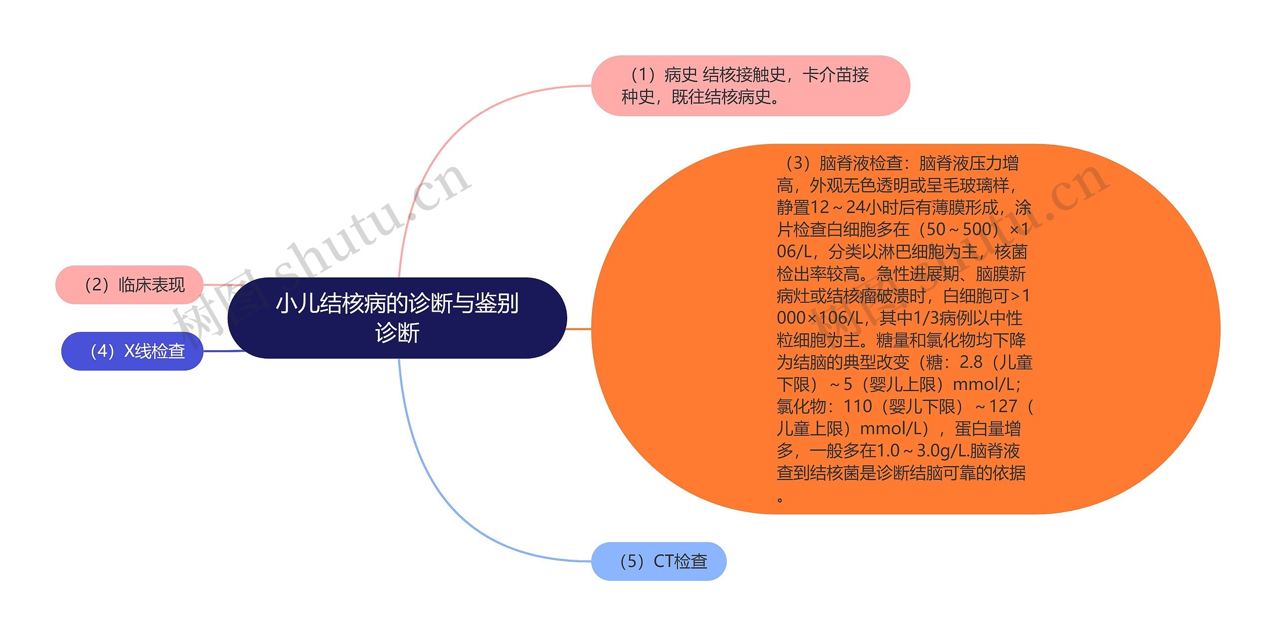 小儿结核病的诊断与鉴别诊断思维导图