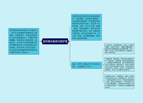 老年鼻炎患者自我护理