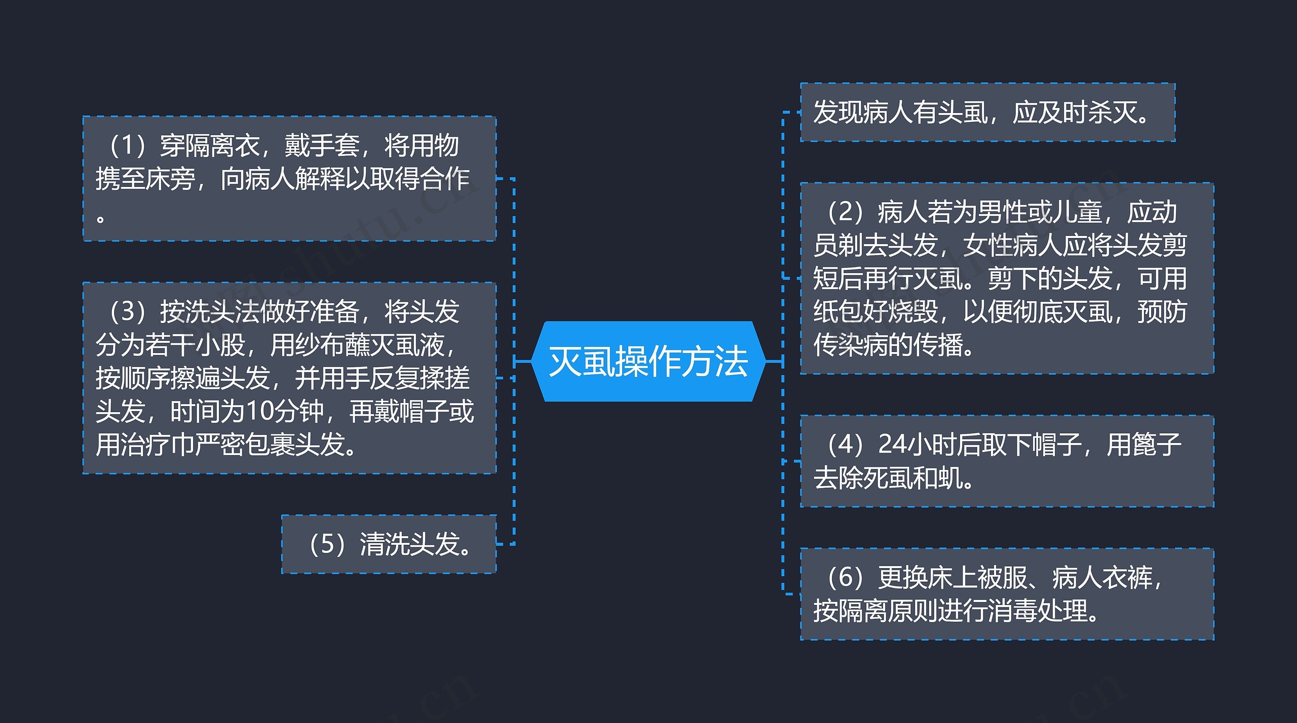 灭虱操作方法思维导图