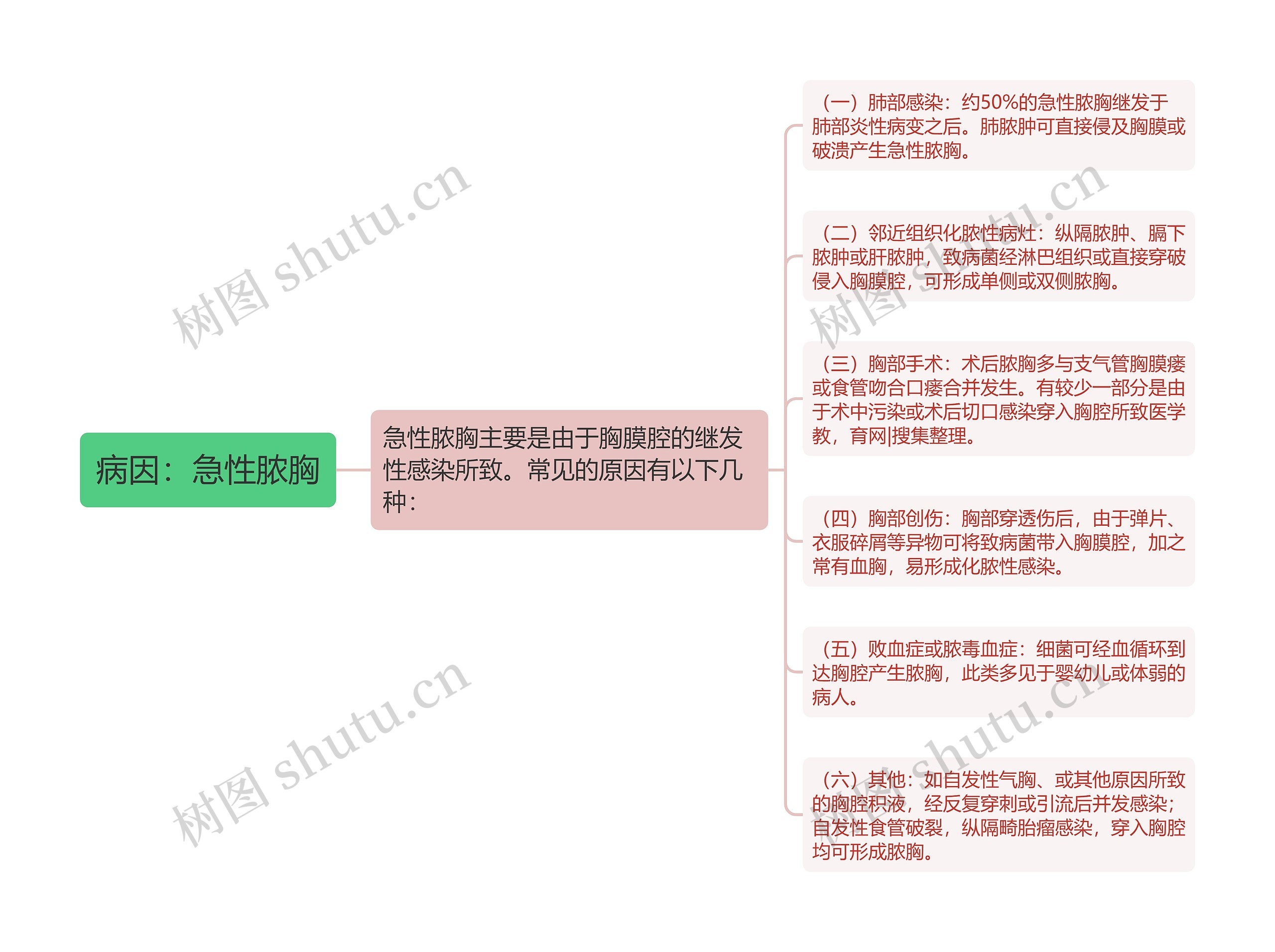 病因：急性脓胸