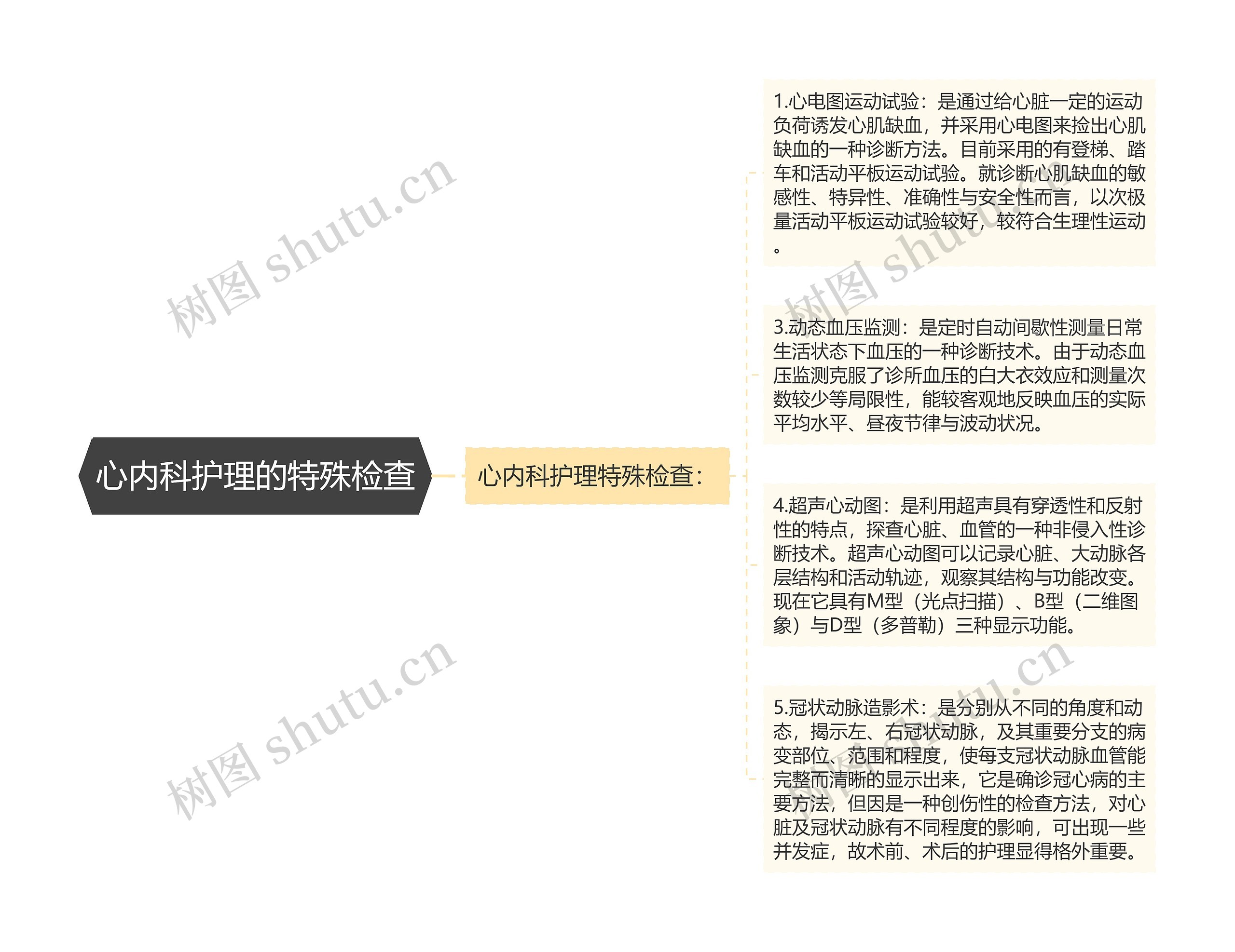 心内科护理的特殊检查思维导图