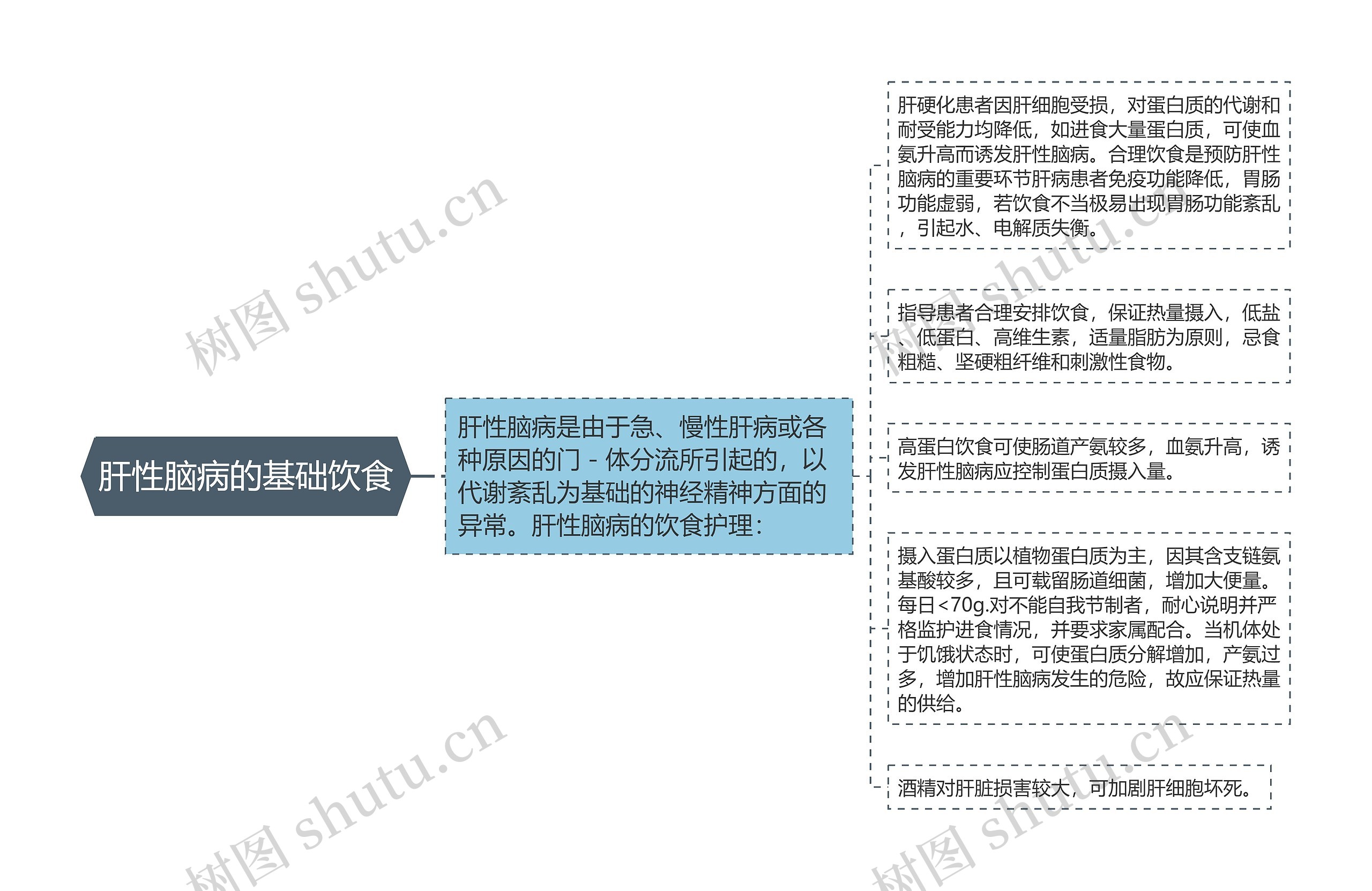 肝性脑病的基础饮食思维导图