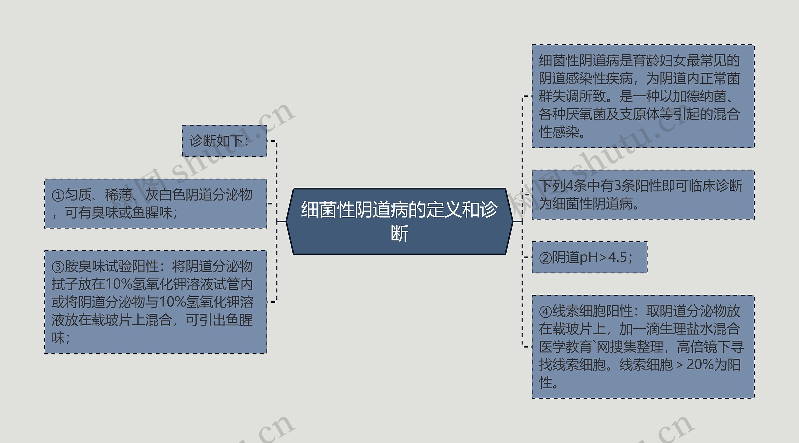 细菌性阴道病的定义和诊断思维导图