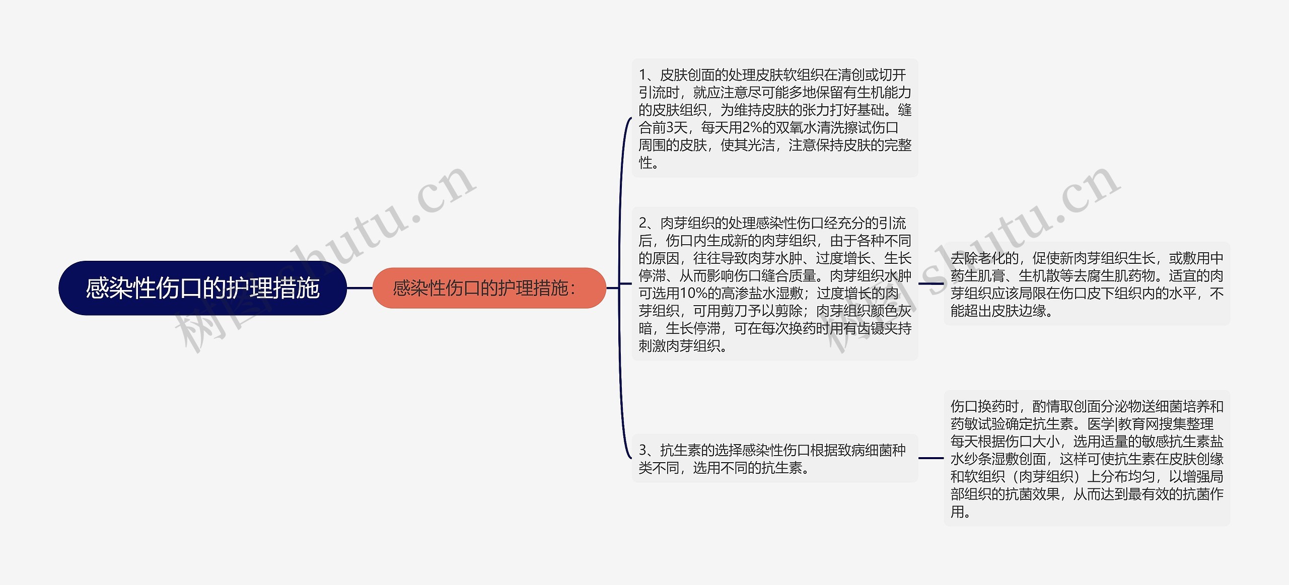 感染性伤口的护理措施思维导图