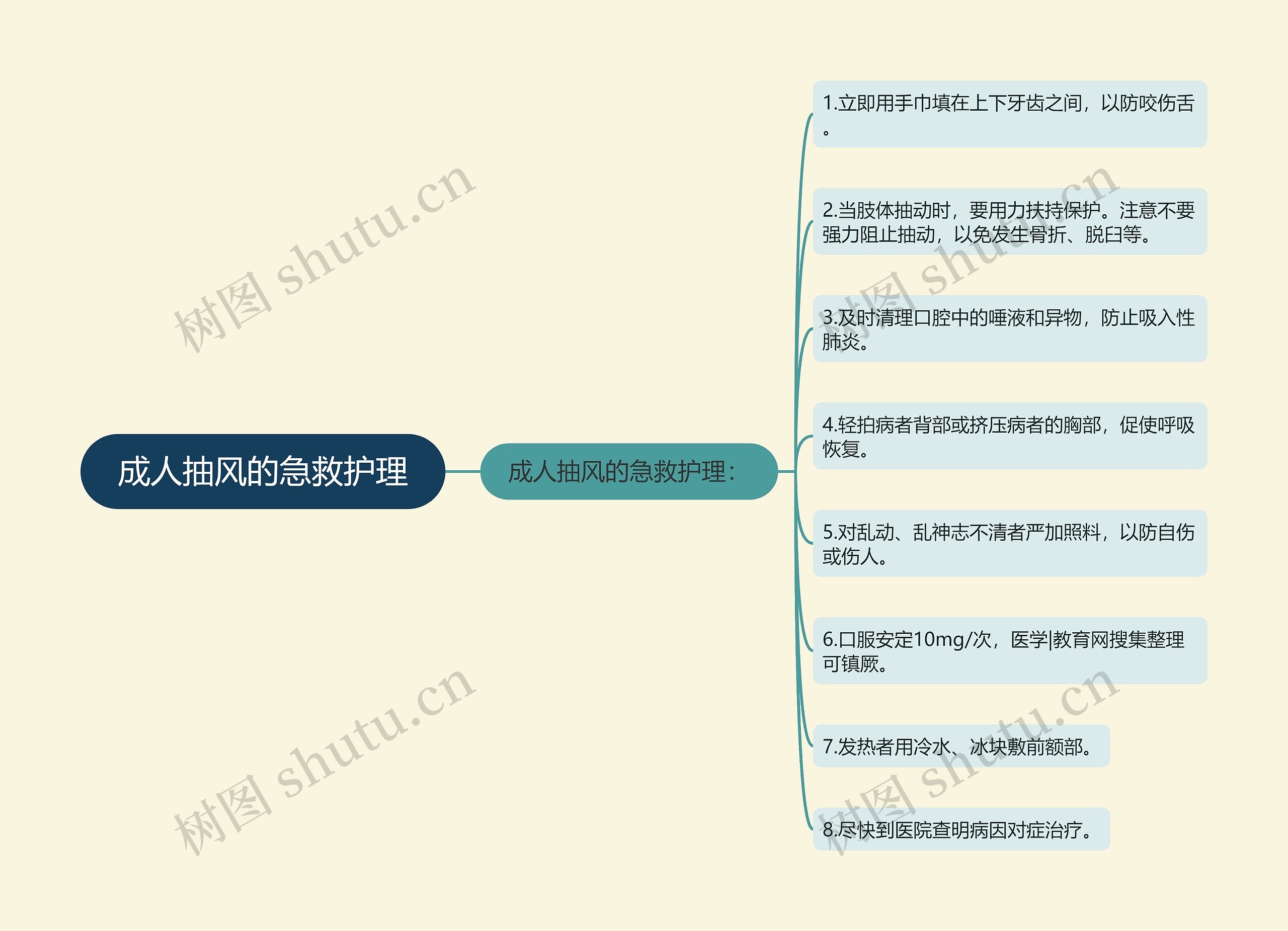 成人抽风的急救护理思维导图