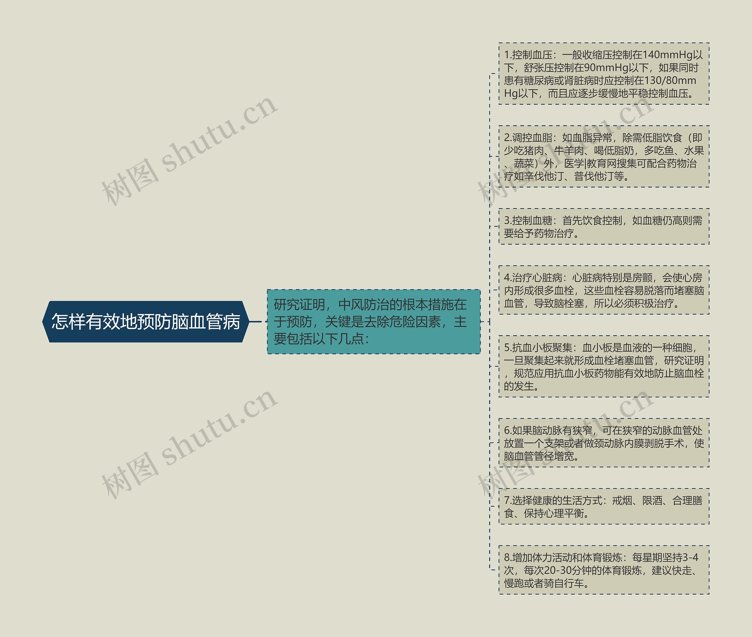 怎样有效地预防脑血管病思维导图