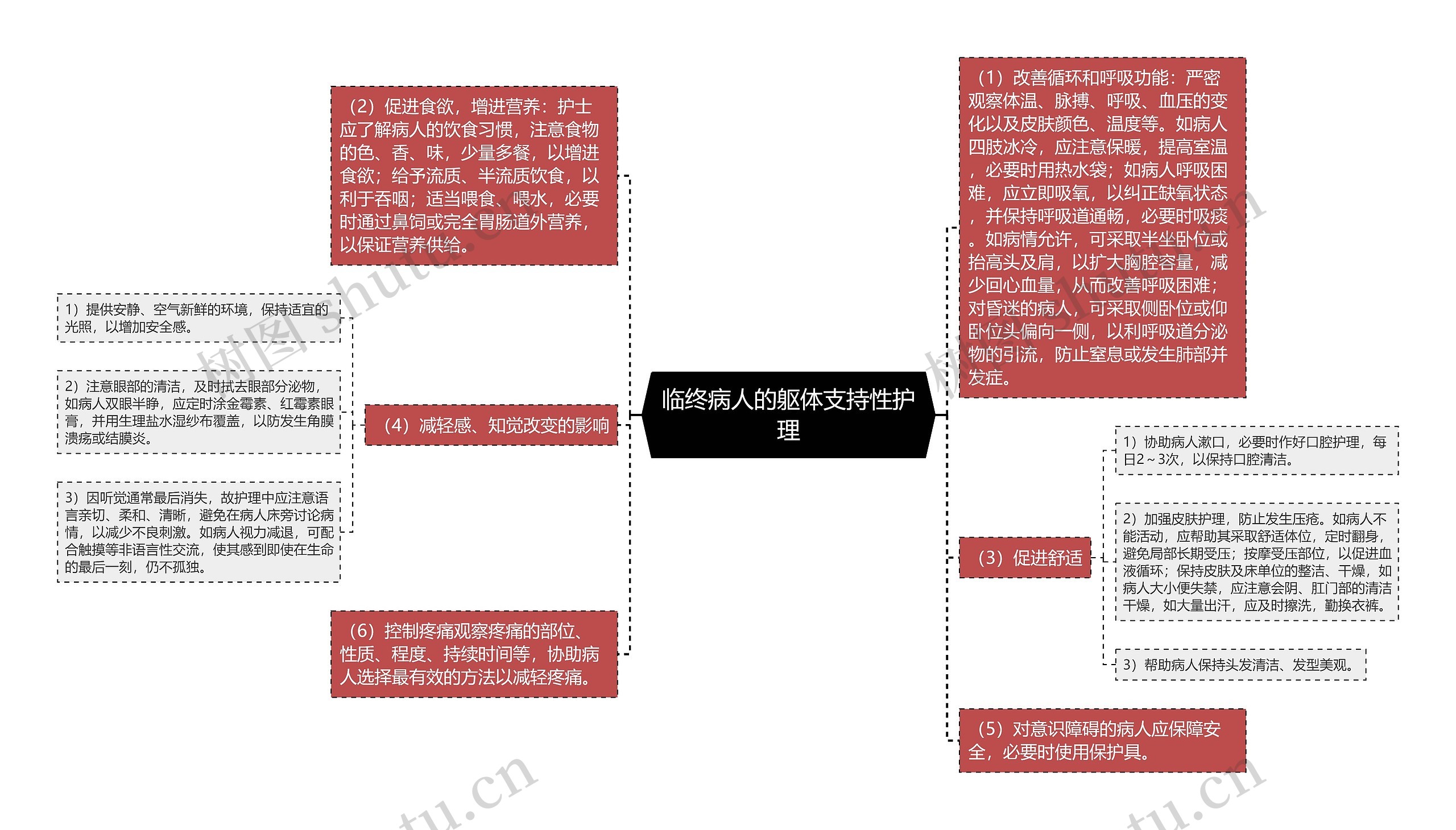 临终病人的躯体支持性护理思维导图