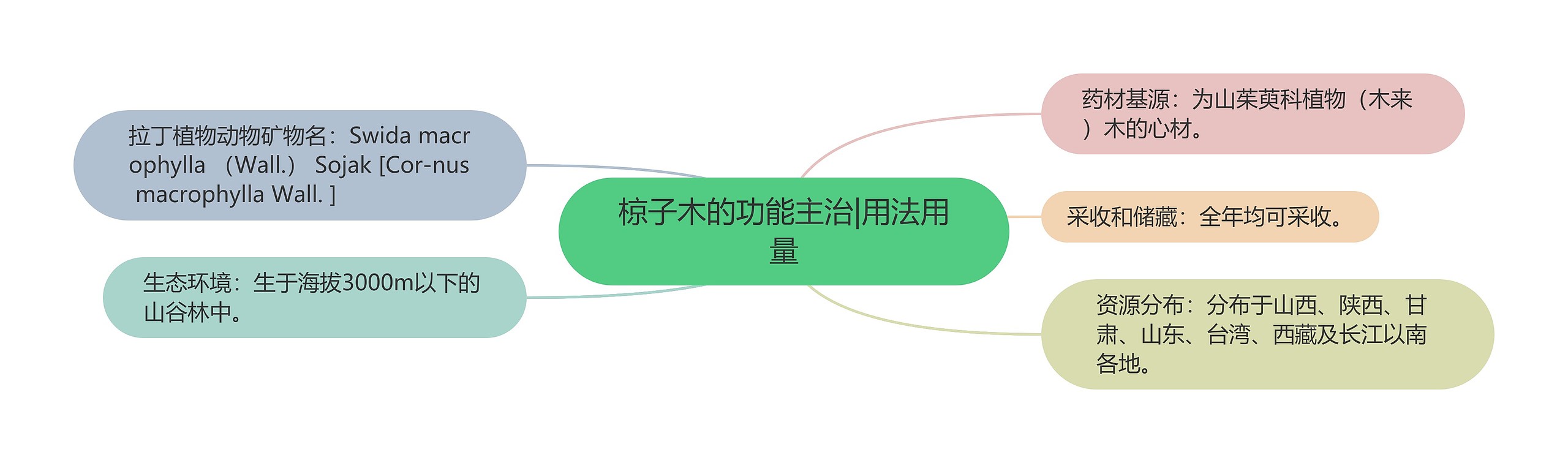 椋子木的功能主治|用法用量思维导图