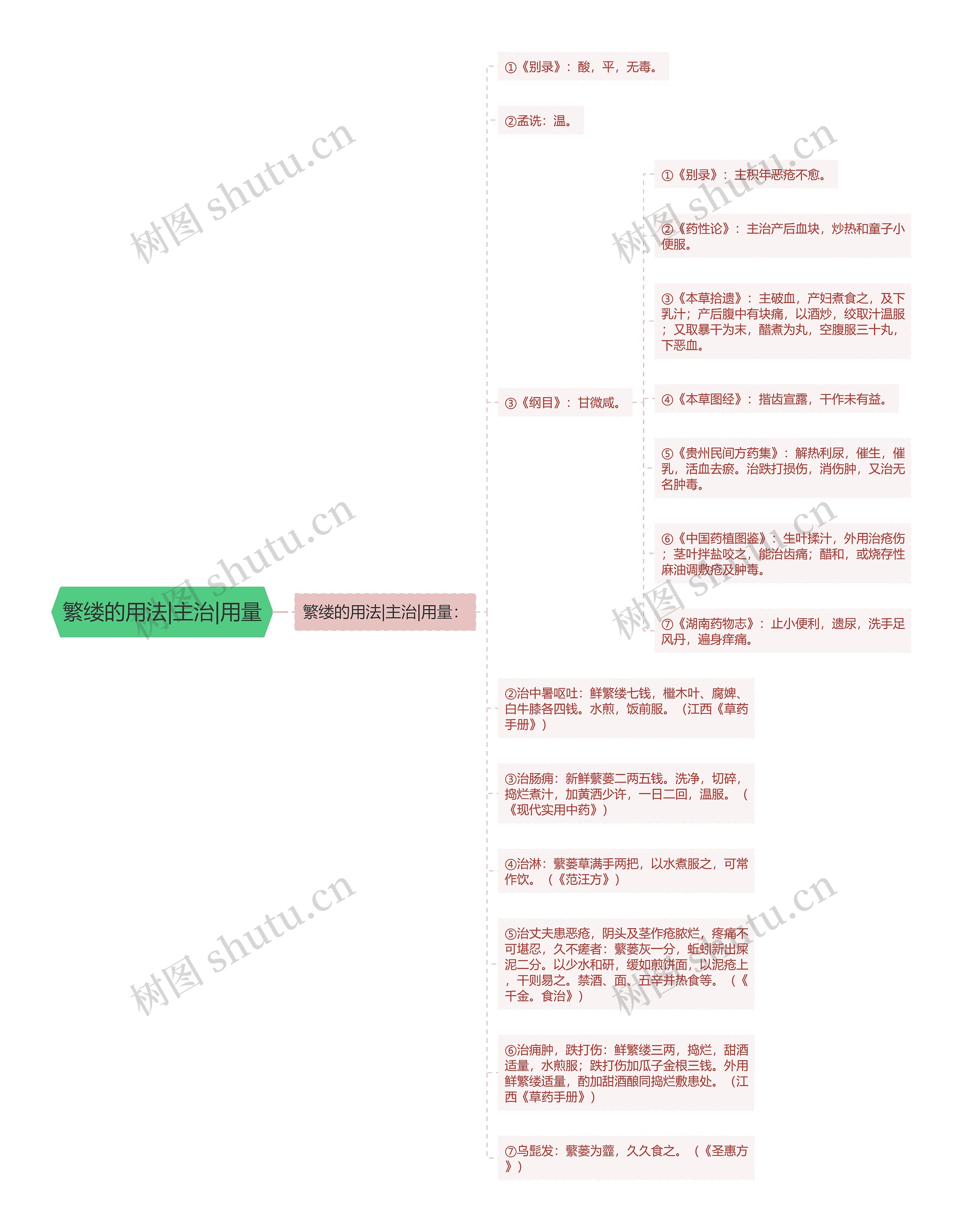 繁缕的用法|主治|用量思维导图