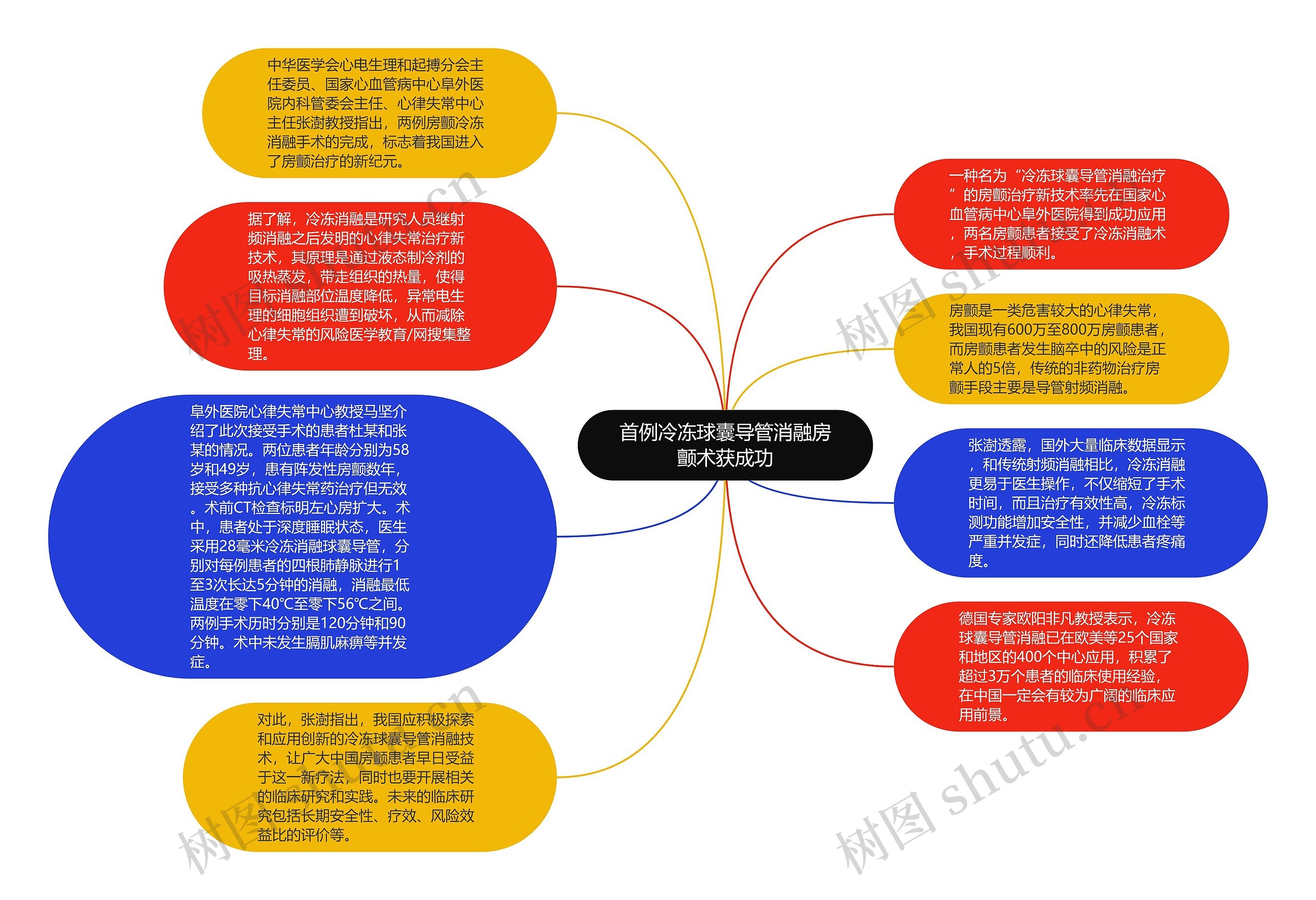 首例冷冻球囊导管消融房颤术获成功思维导图