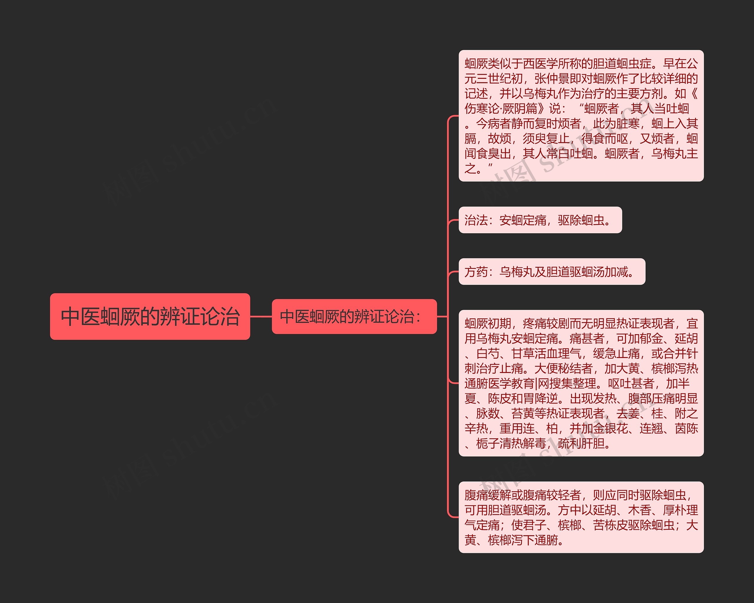 中医蛔厥的辨证论治思维导图