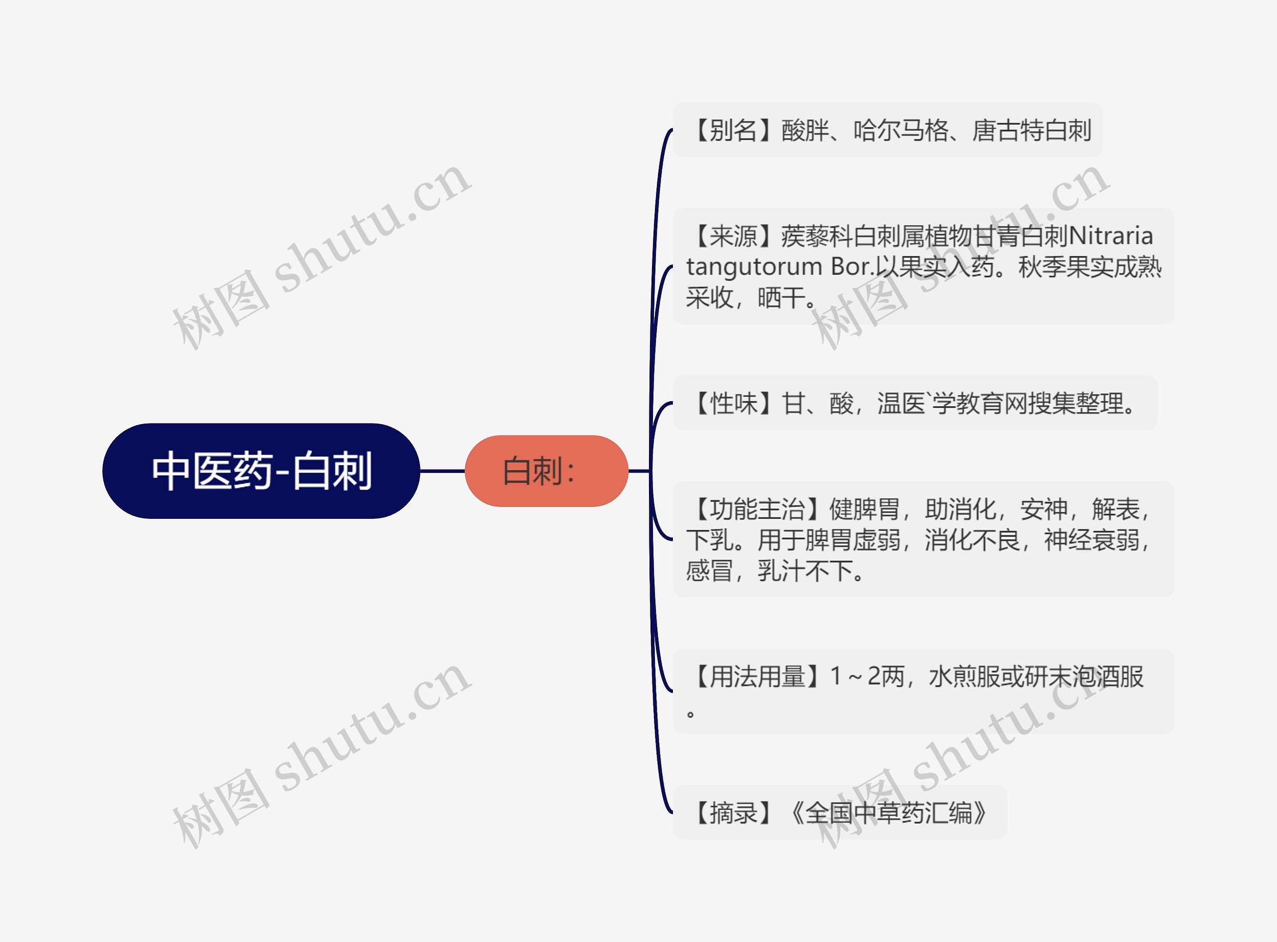 中医药-白刺思维导图