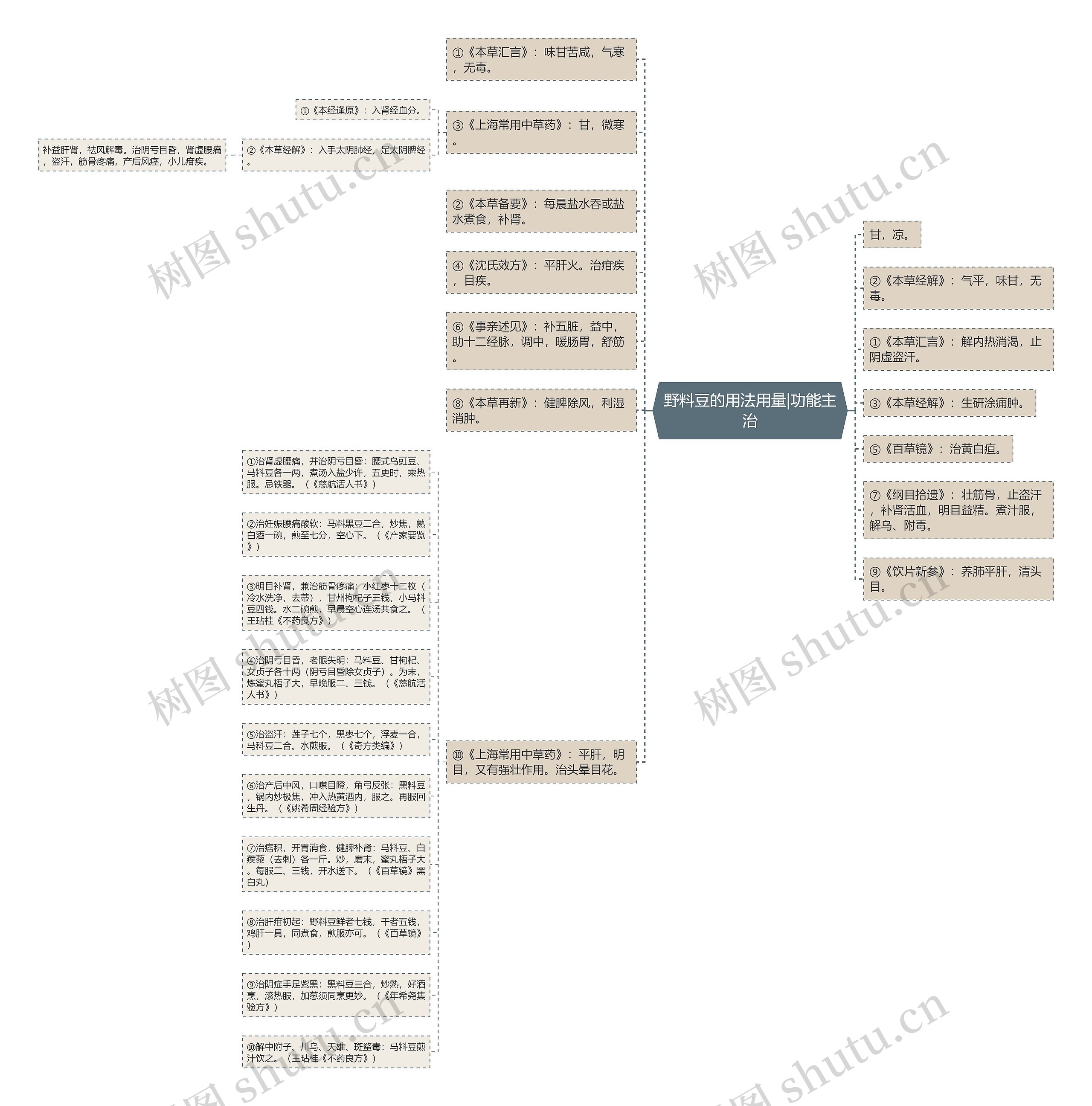 野料豆的用法用量|功能主治思维导图
