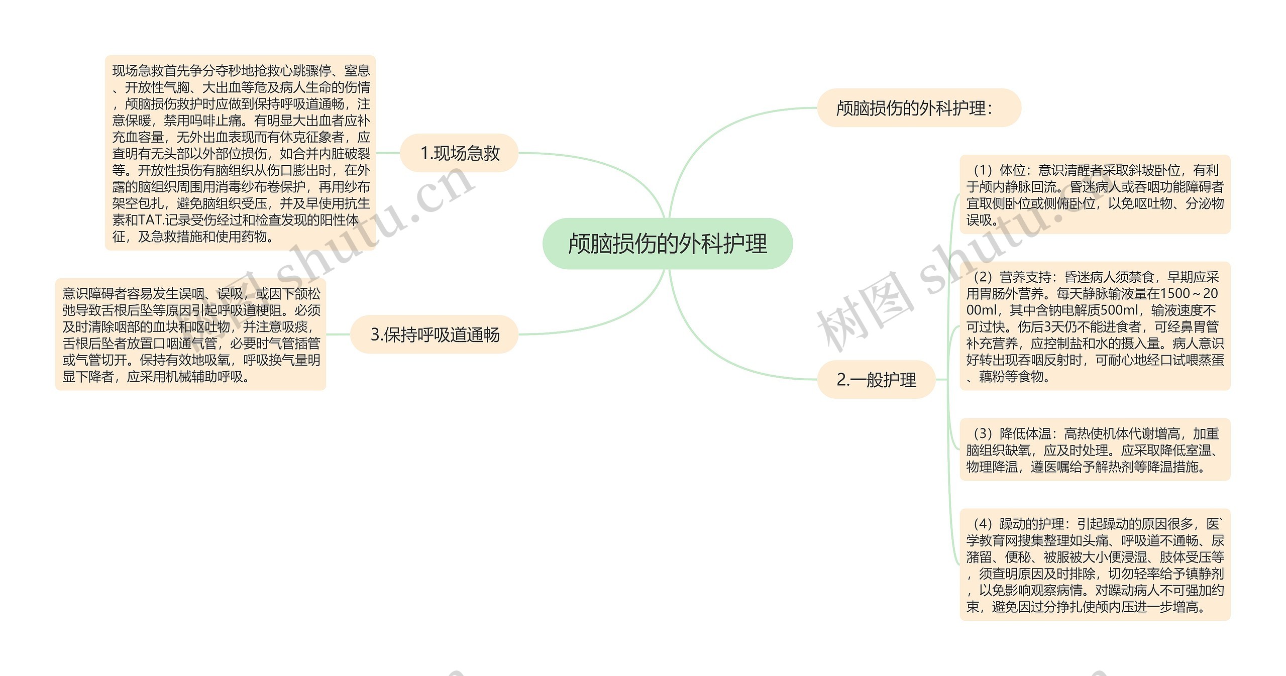 颅脑损伤的外科护理思维导图