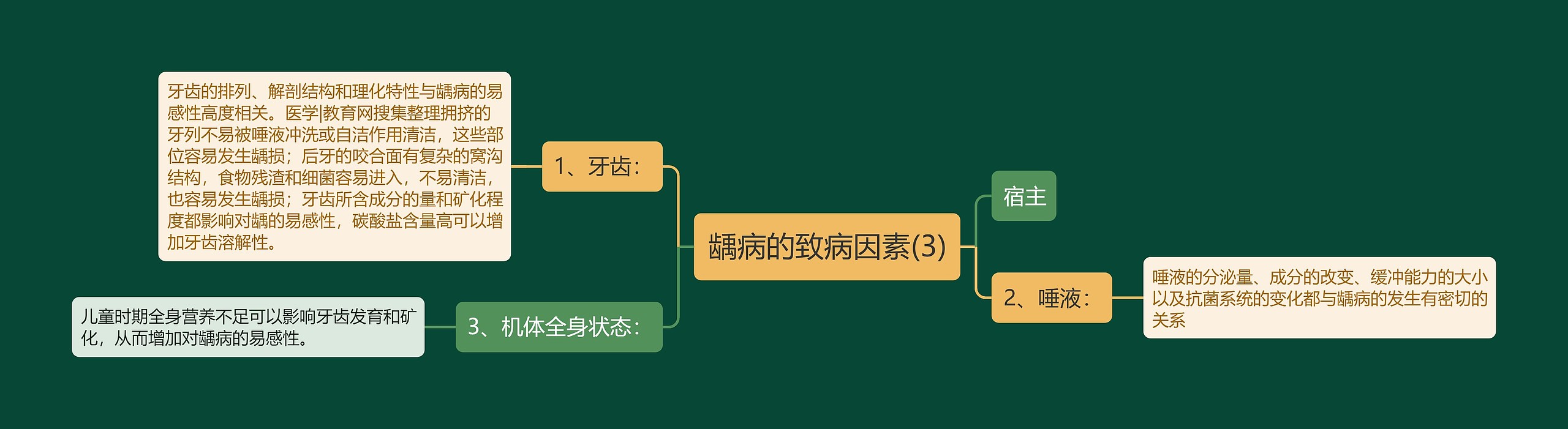 龋病的致病因素(3)思维导图