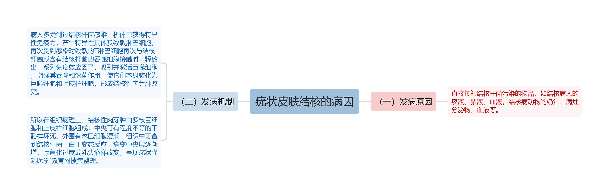 疣状皮肤结核的病因思维导图