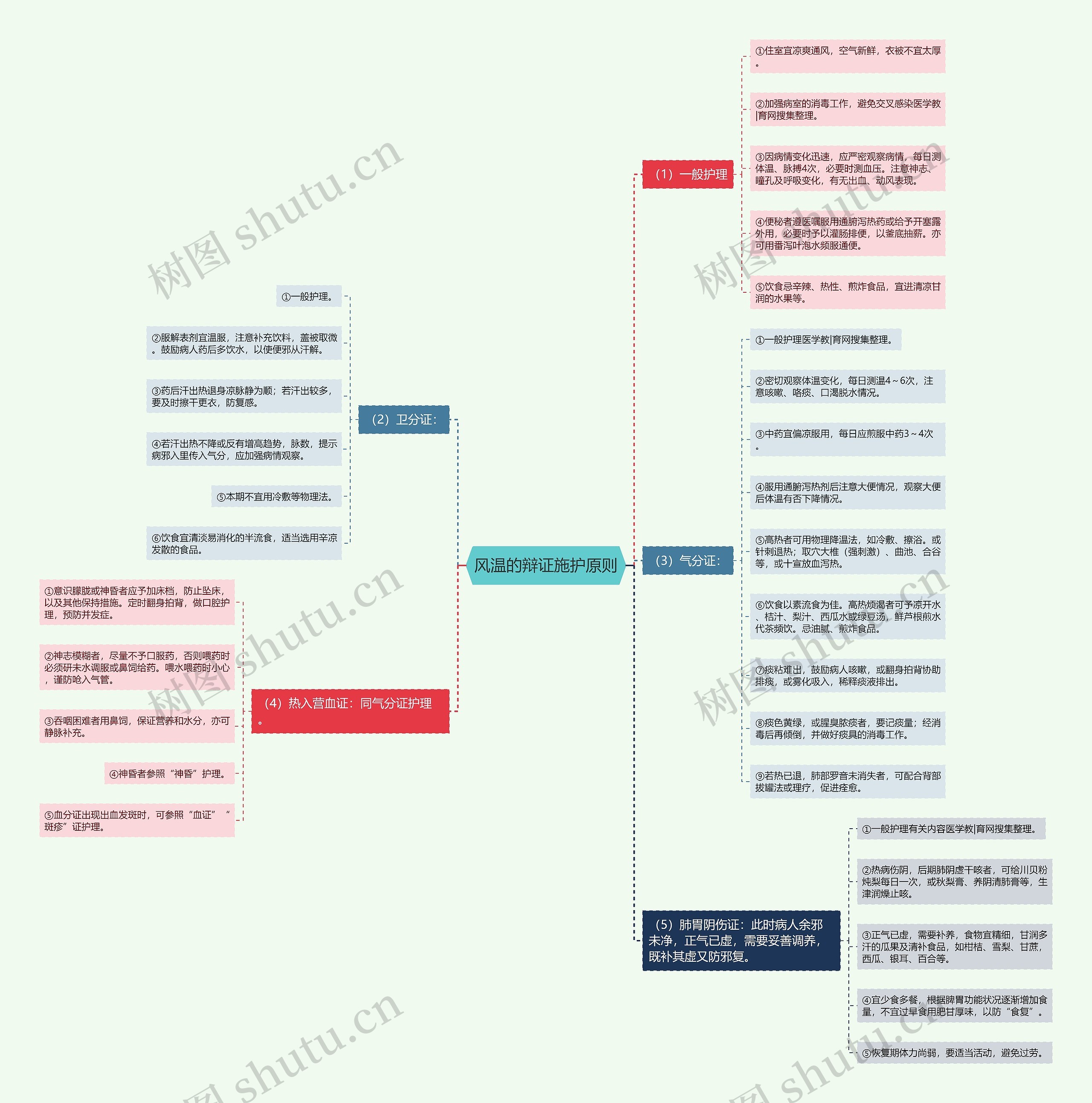 风温的辩证施护原则思维导图