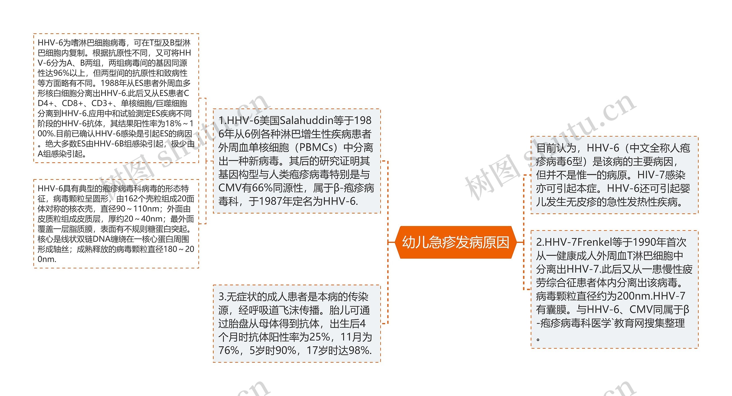 幼儿急疹发病原因思维导图