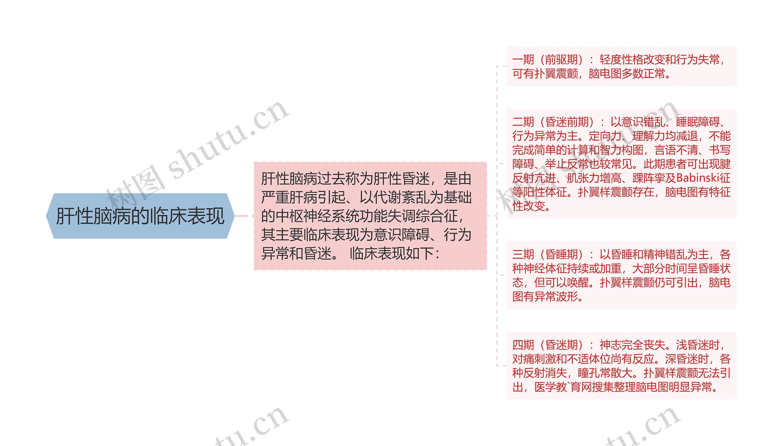 肝性脑病的临床表现思维导图