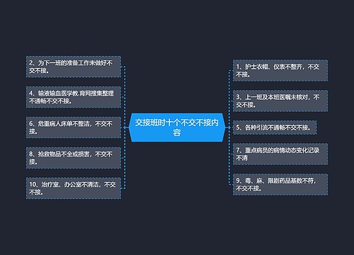 交接班时十个不交不接内容