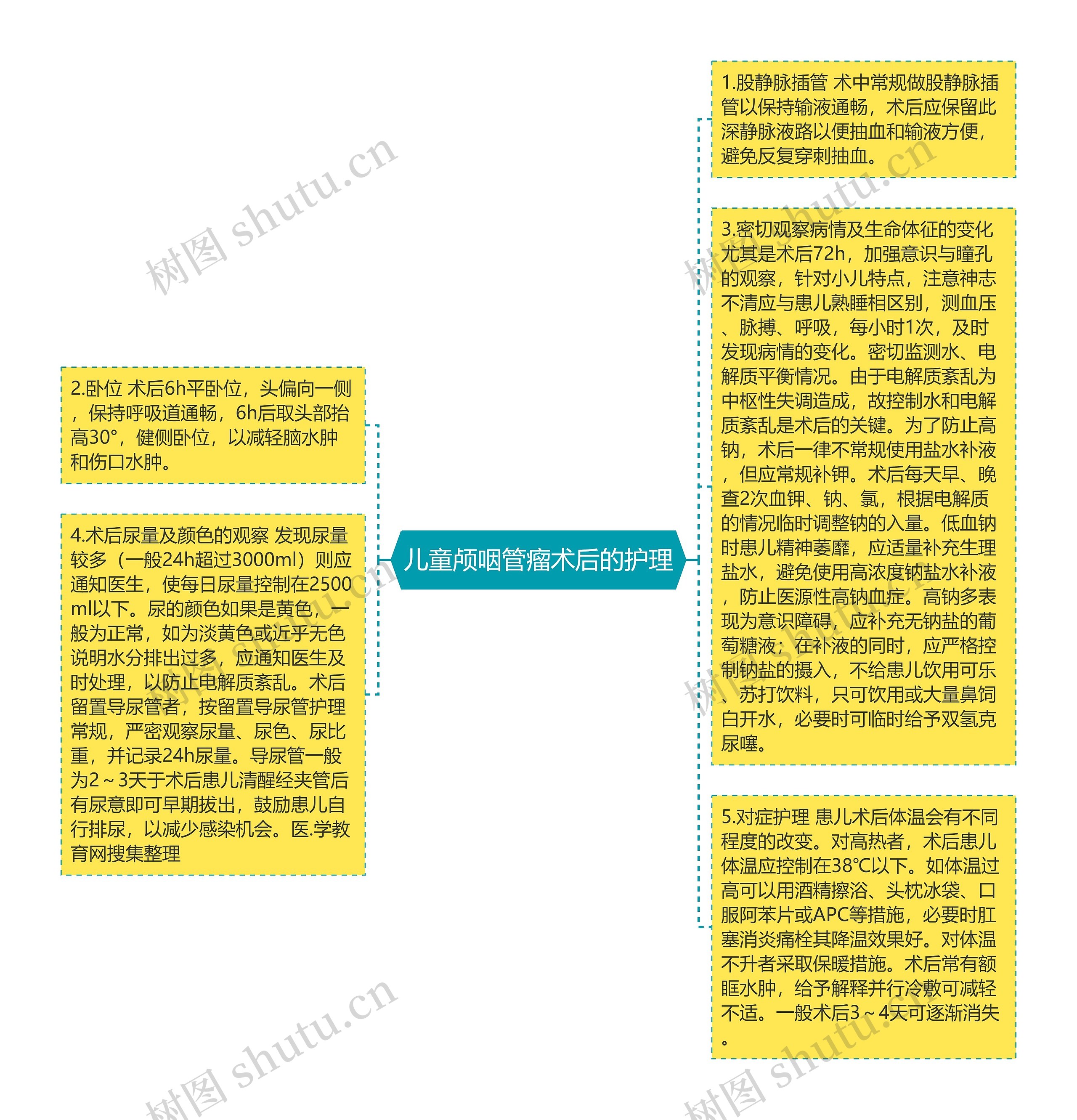 儿童颅咽管瘤术后的护理思维导图