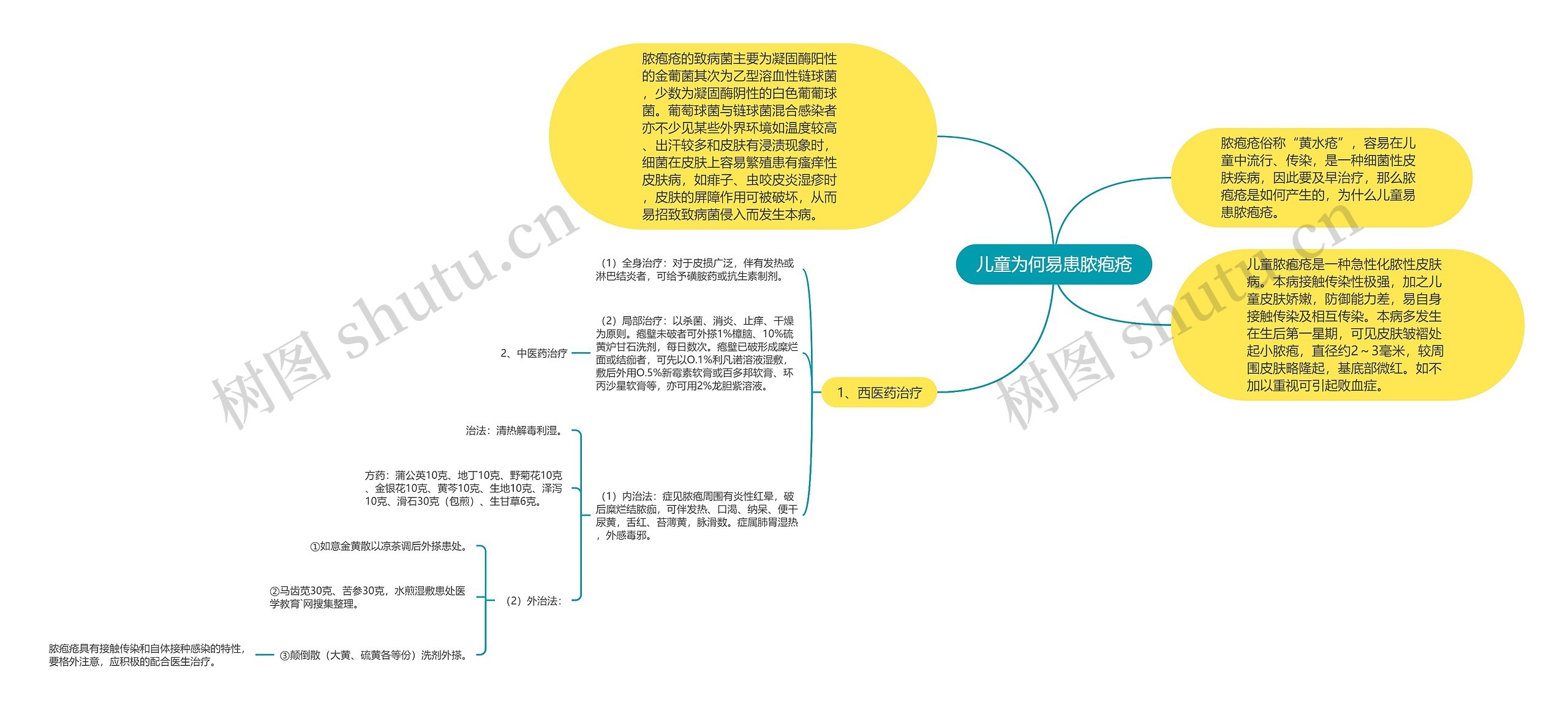 儿童为何易患脓疱疮思维导图