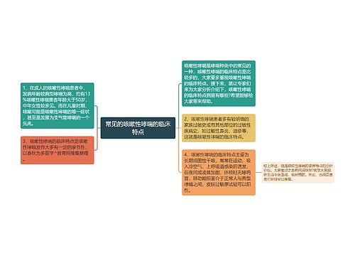 常见的咳嗽性哮喘的临床特点