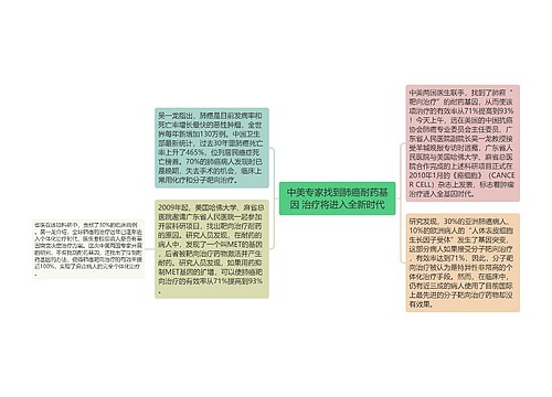 中美专家找到肺癌耐药基因 治疗将进入全新时代