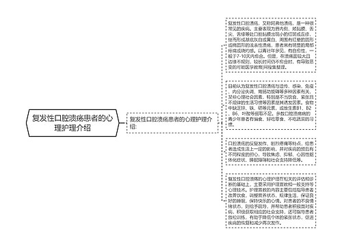 复发性口腔溃疡患者的心理护理介绍