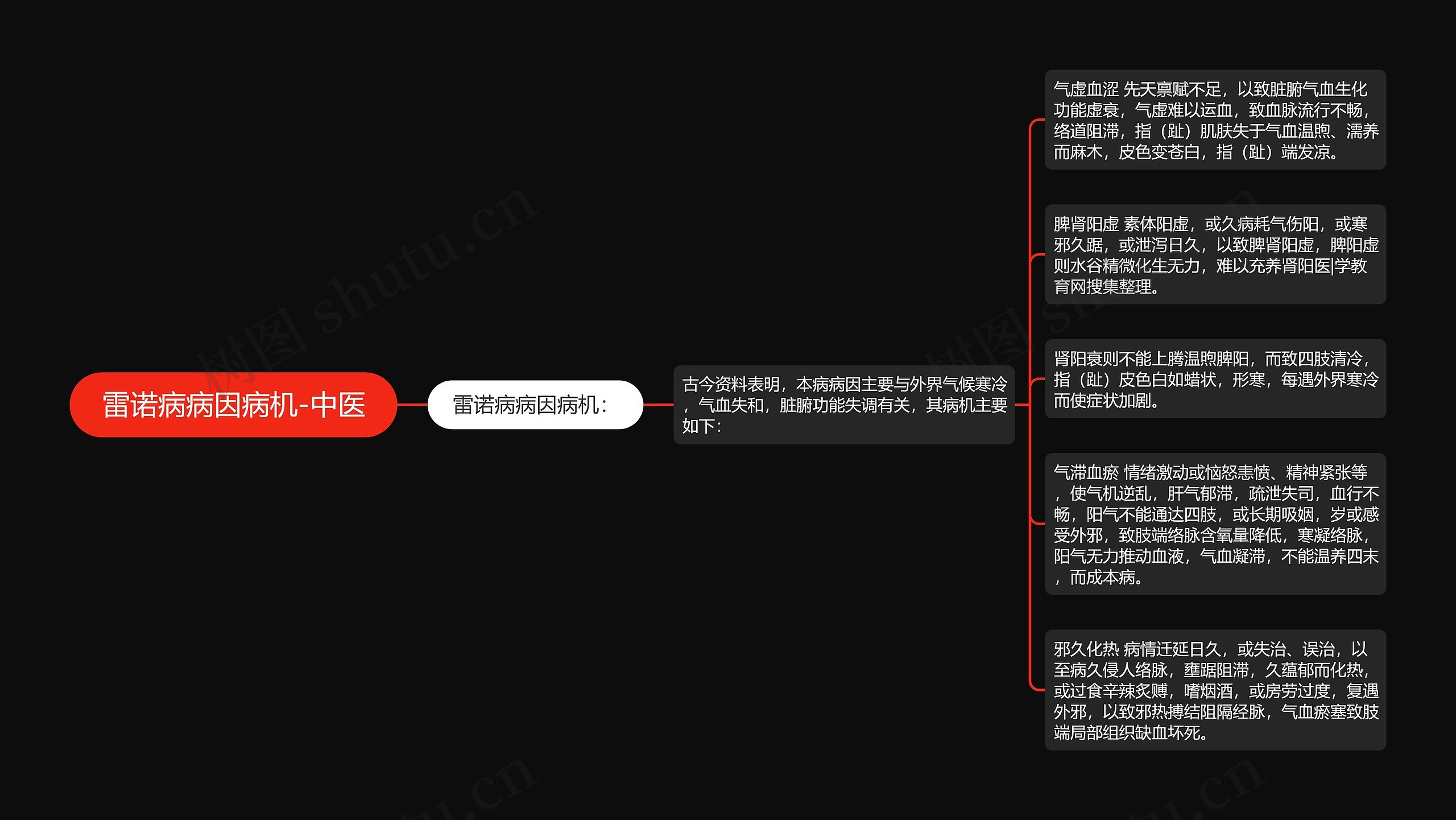 雷诺病病因病机-中医思维导图