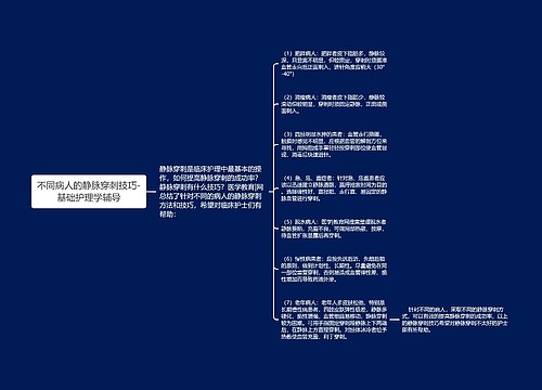 不同病人的静脉穿刺技巧-基础护理学辅导